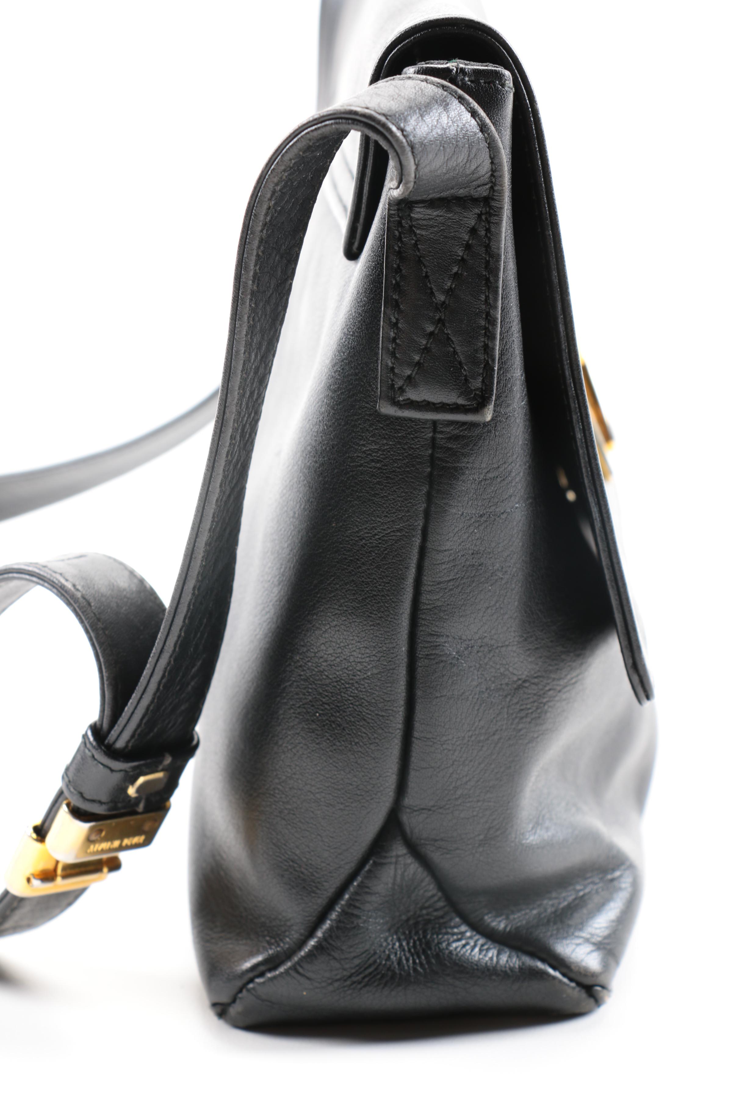 Paloma Picasso Black Leather Handbag