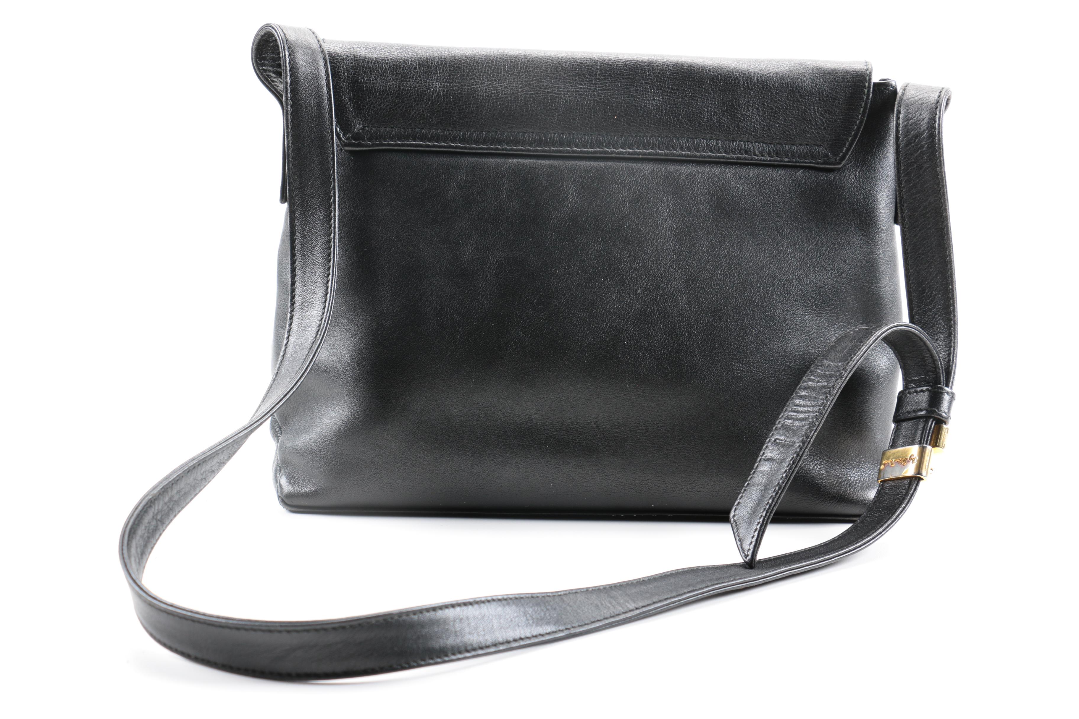 Paloma Picasso Black Leather Handbag