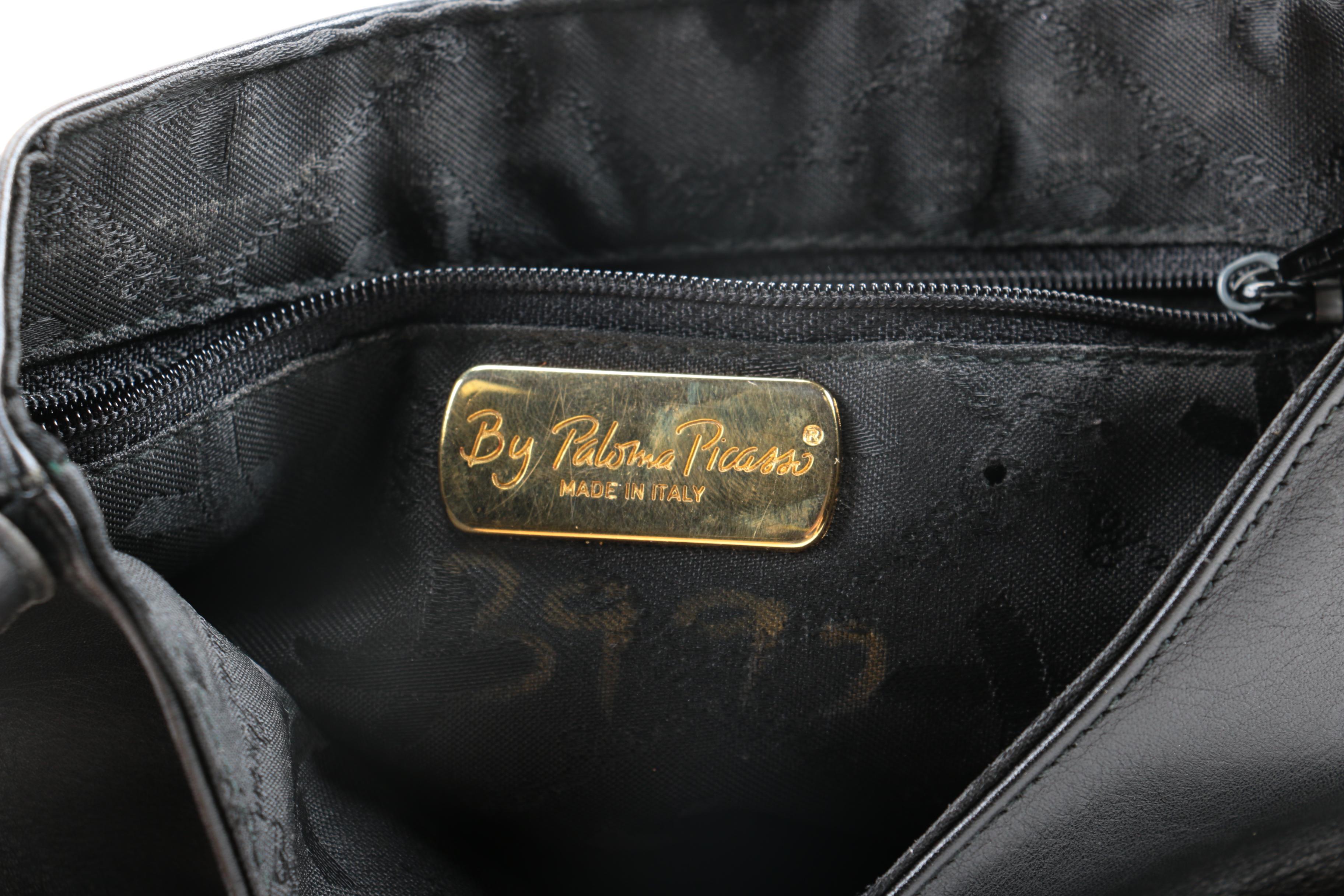 Paloma Picasso Black Leather Handbag