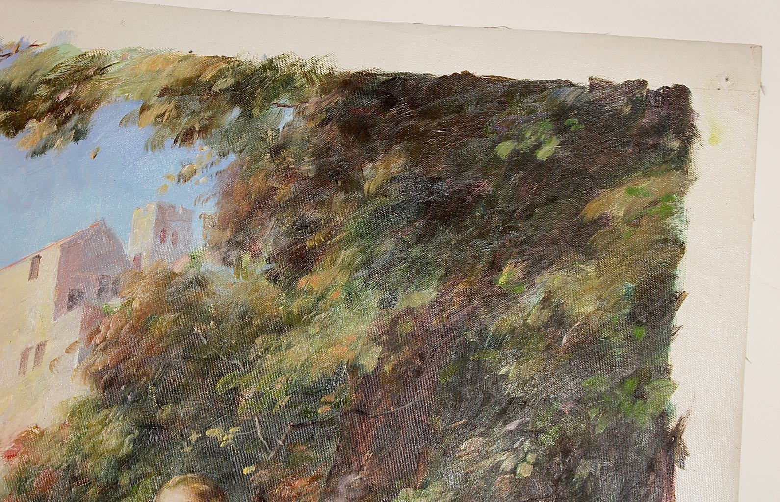 Unsigned Oil of 18th Century Style European Garden Party Gathering