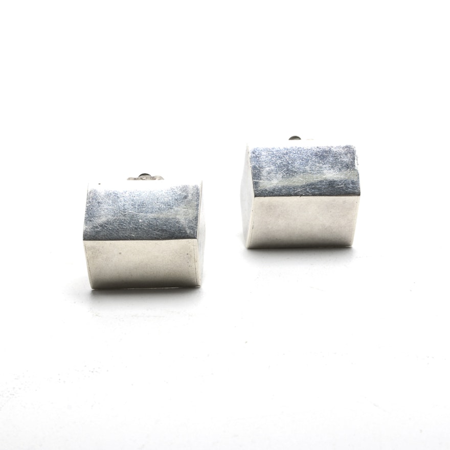 Vintage Los Ballesteros Sterling Silver Cube Earrings