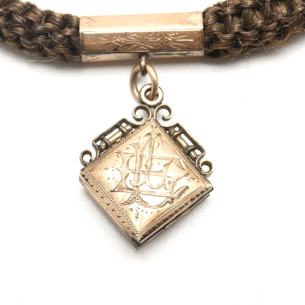 Victorian Gold Filled Braided Hair Memorial Watch and Seal