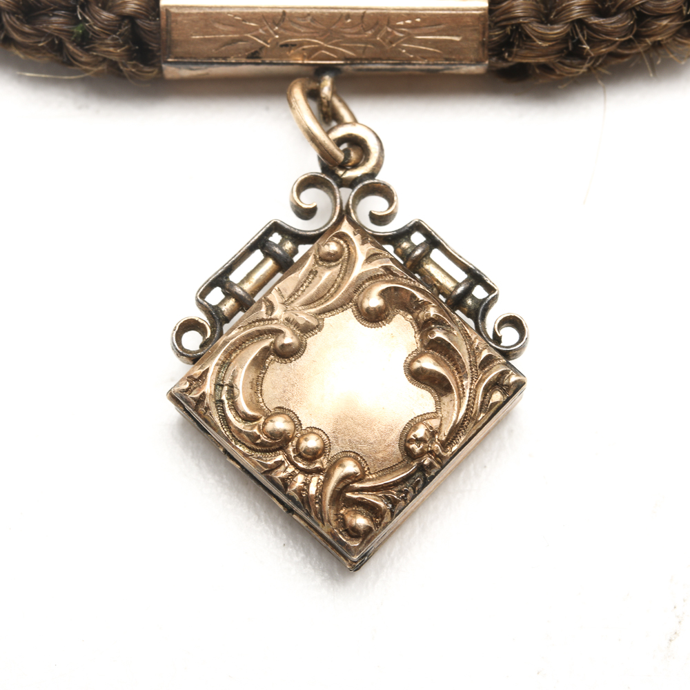 Victorian Gold Filled Braided Hair Memorial Watch and Seal