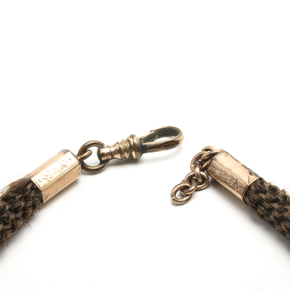 Victorian Gold Filled Braided Hair Memorial Watch and Seal