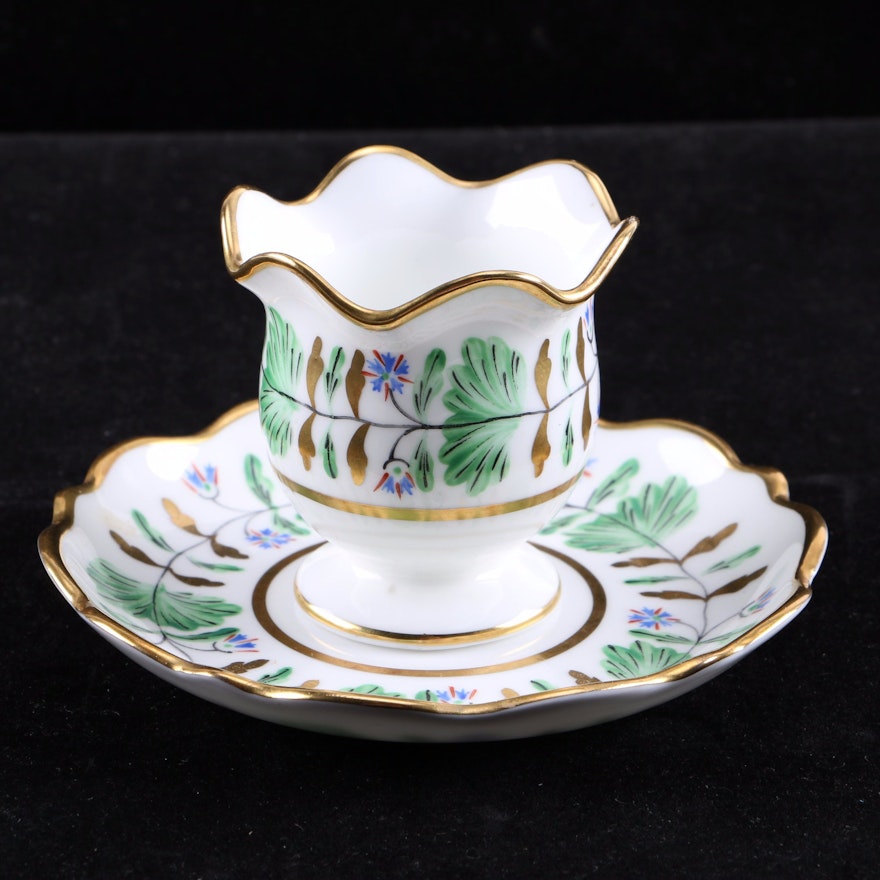 Hammersley & Co. for Tiffany & Co. "Palmetto" Egg Cup and Saucer