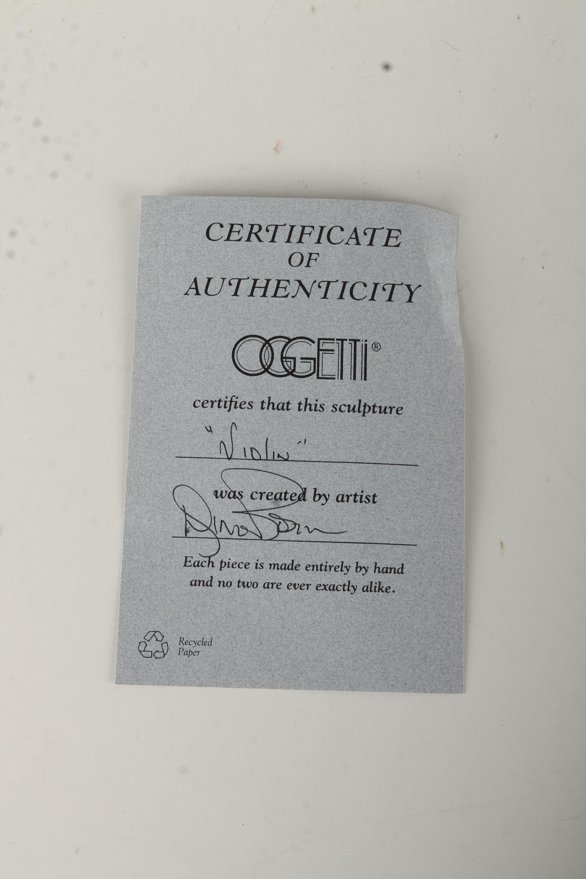 Dino Rosin Murano Glass "Violin"