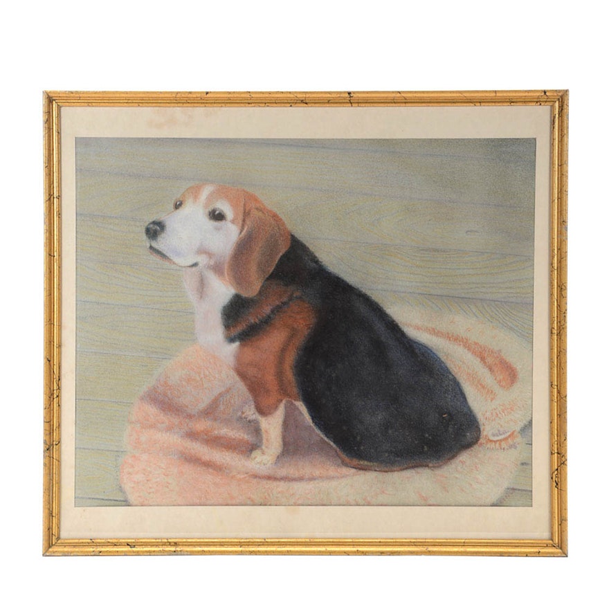 Clorinda Signed Original Pastel Dog Portrait on Paper