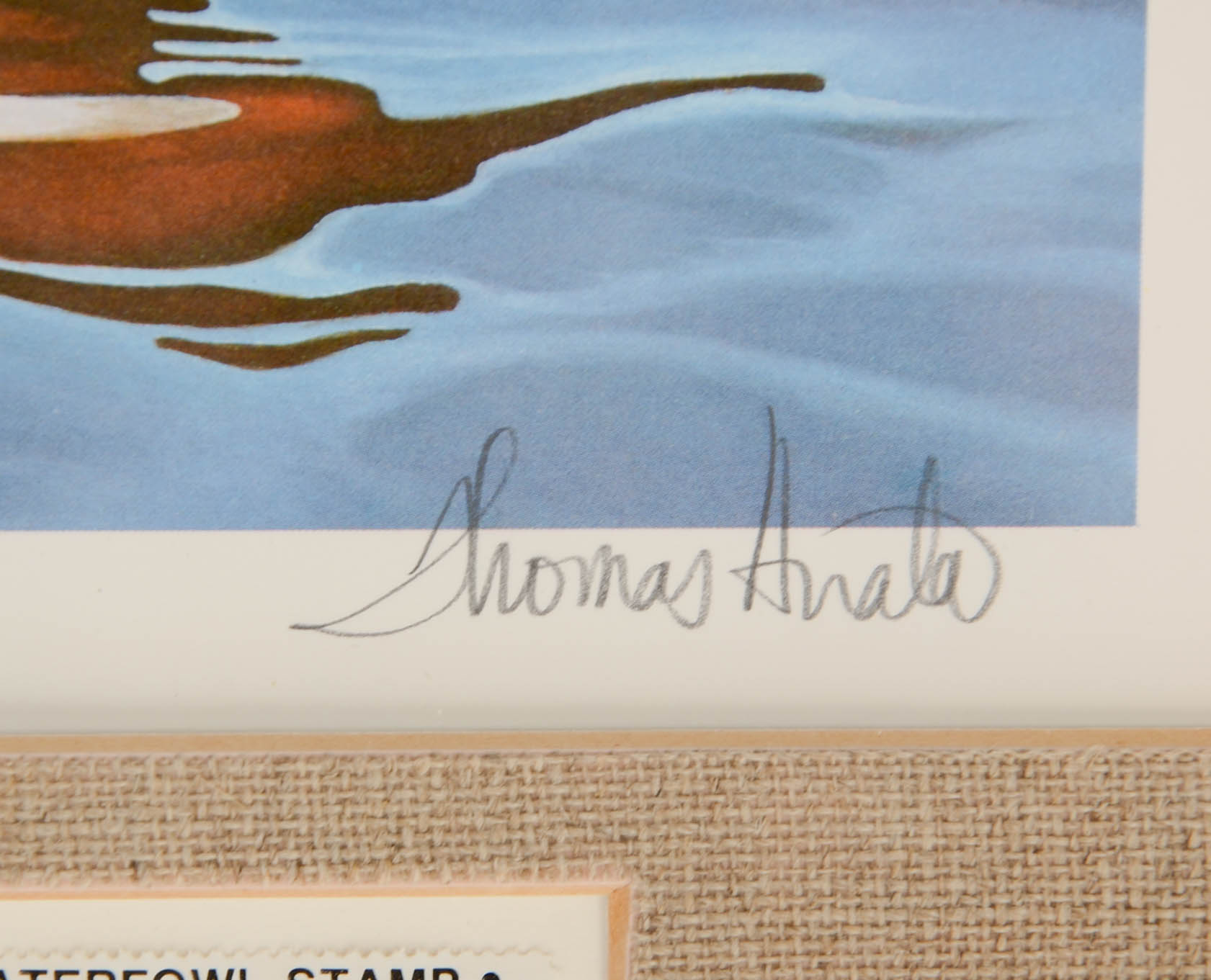 Thomas Hirata Signed Limited Edition Offset Lithograph and Two Postage Stamps