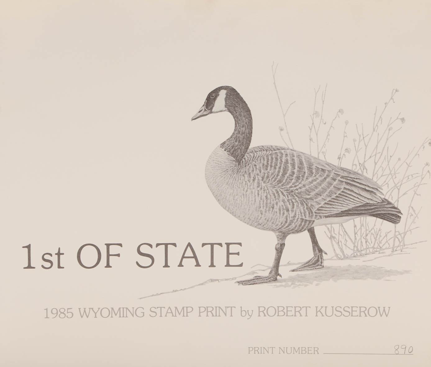 Robert Kusserow Signed Limited Edition Offset Lithograph and One Postage Stamp