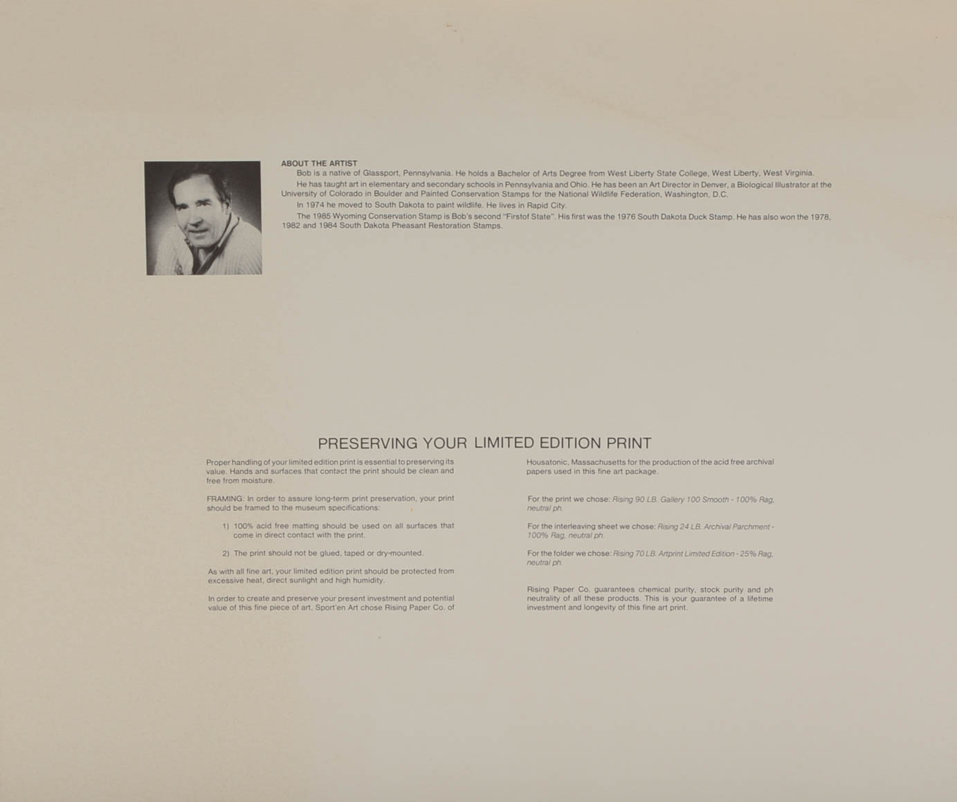 Robert Kusserow Signed Limited Edition Offset Lithograph and One Postage Stamp