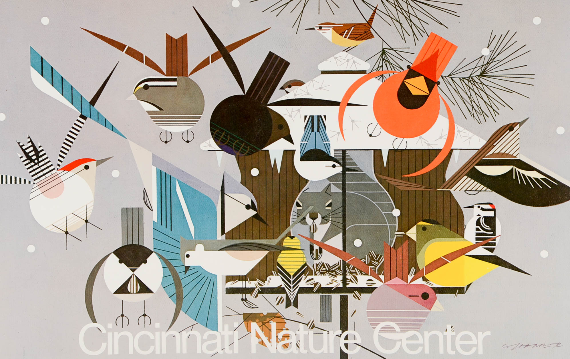 Charley Harper Hand-Signed Poster for Cincinnati Nature Center