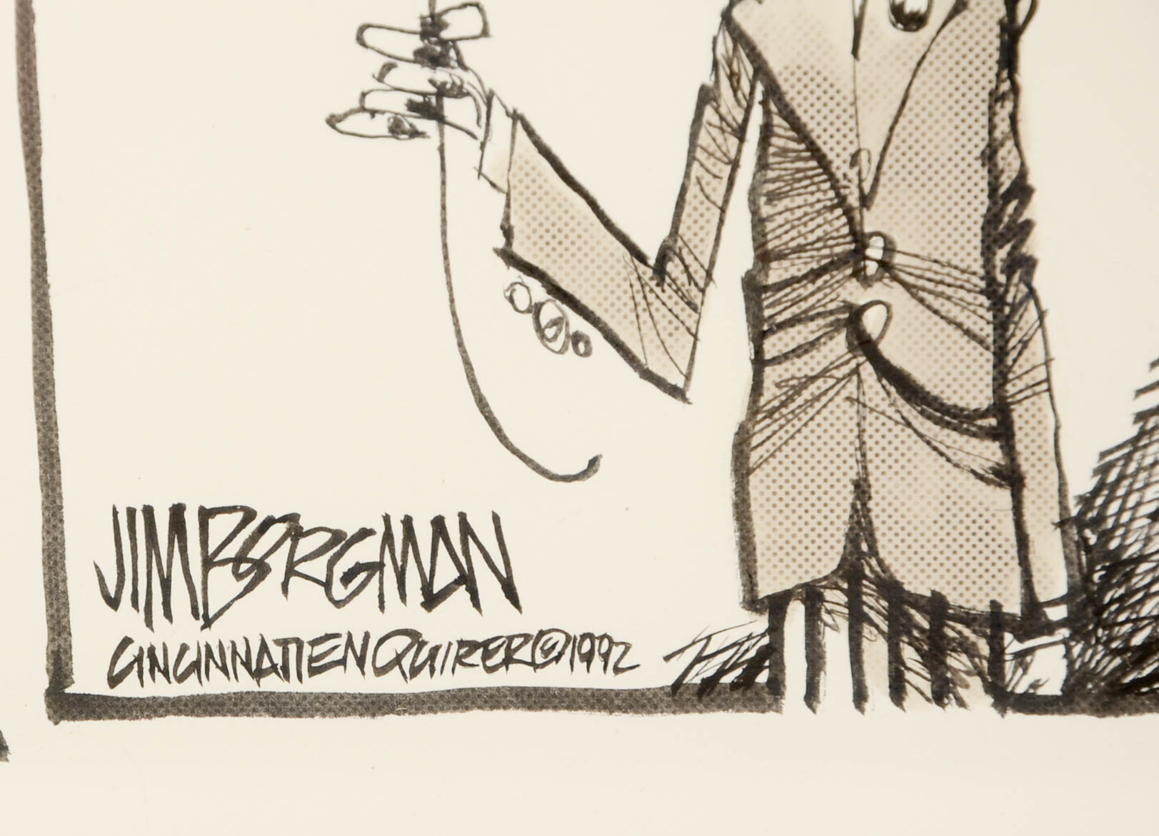 Jim Borgman Original 1992 Ink Cartoon Illustration Prototype for Cincinnati Enquirer
