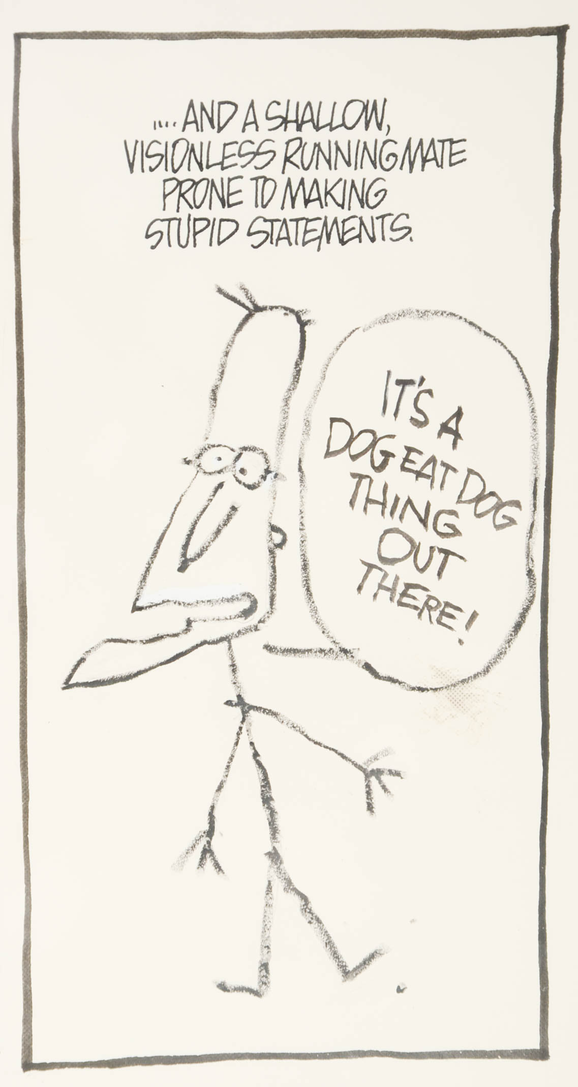 Jim Borgman Original 1992 Ink Cartoon Illustration Prototype for Cincinnati Enquirer