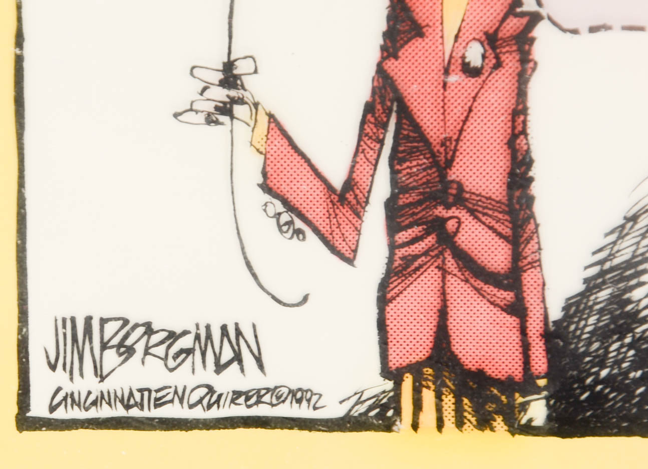 Jim Borgman Original 1992 Ink Cartoon Illustration Prototype for Cincinnati Enquirer