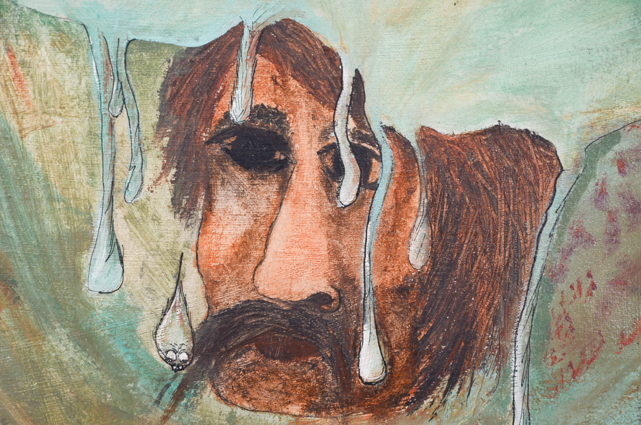 L. Perry Original 1972 Surreal Oil Painting on Canvas