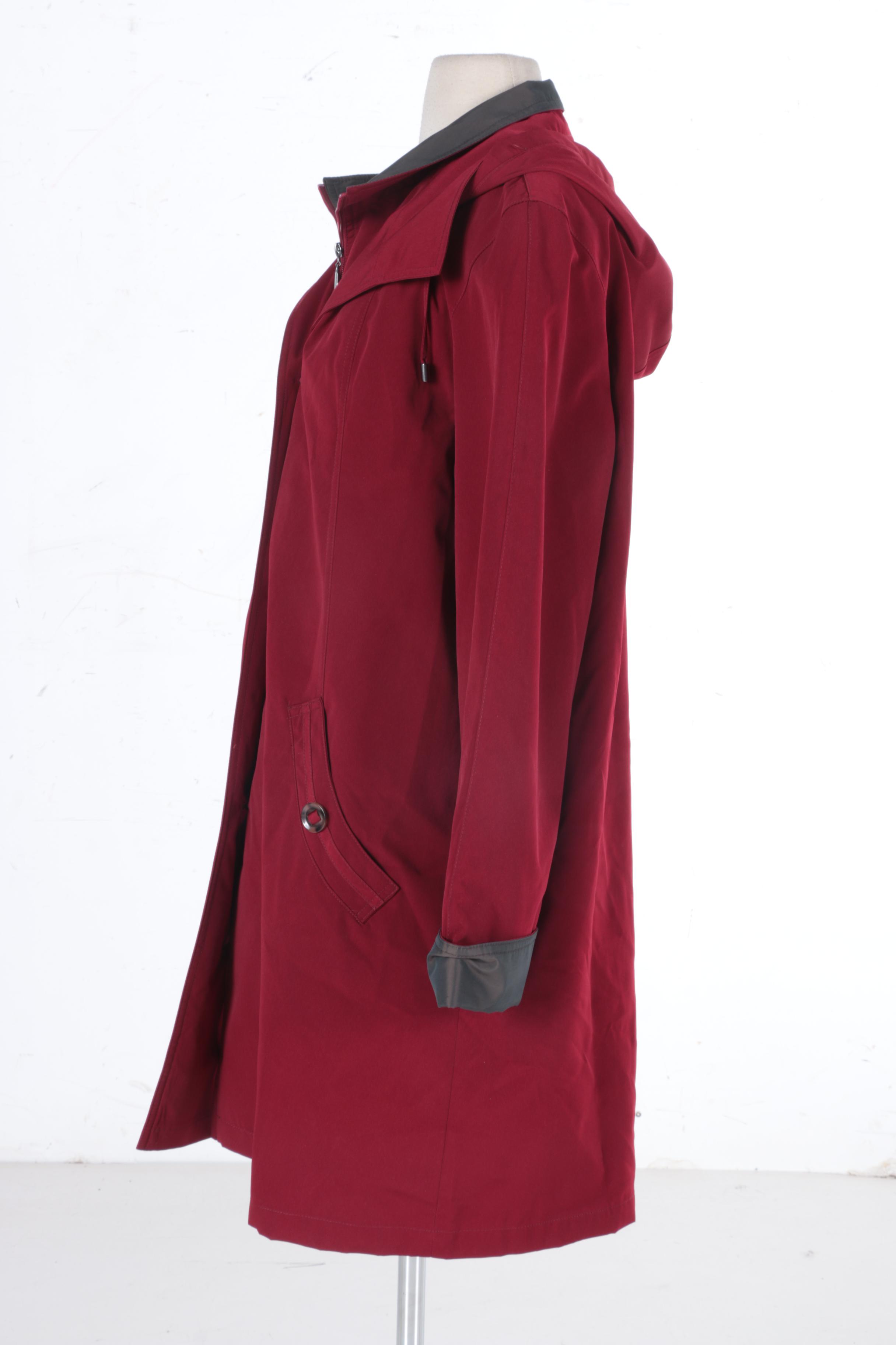 Gallery Petite Red Rain Coat