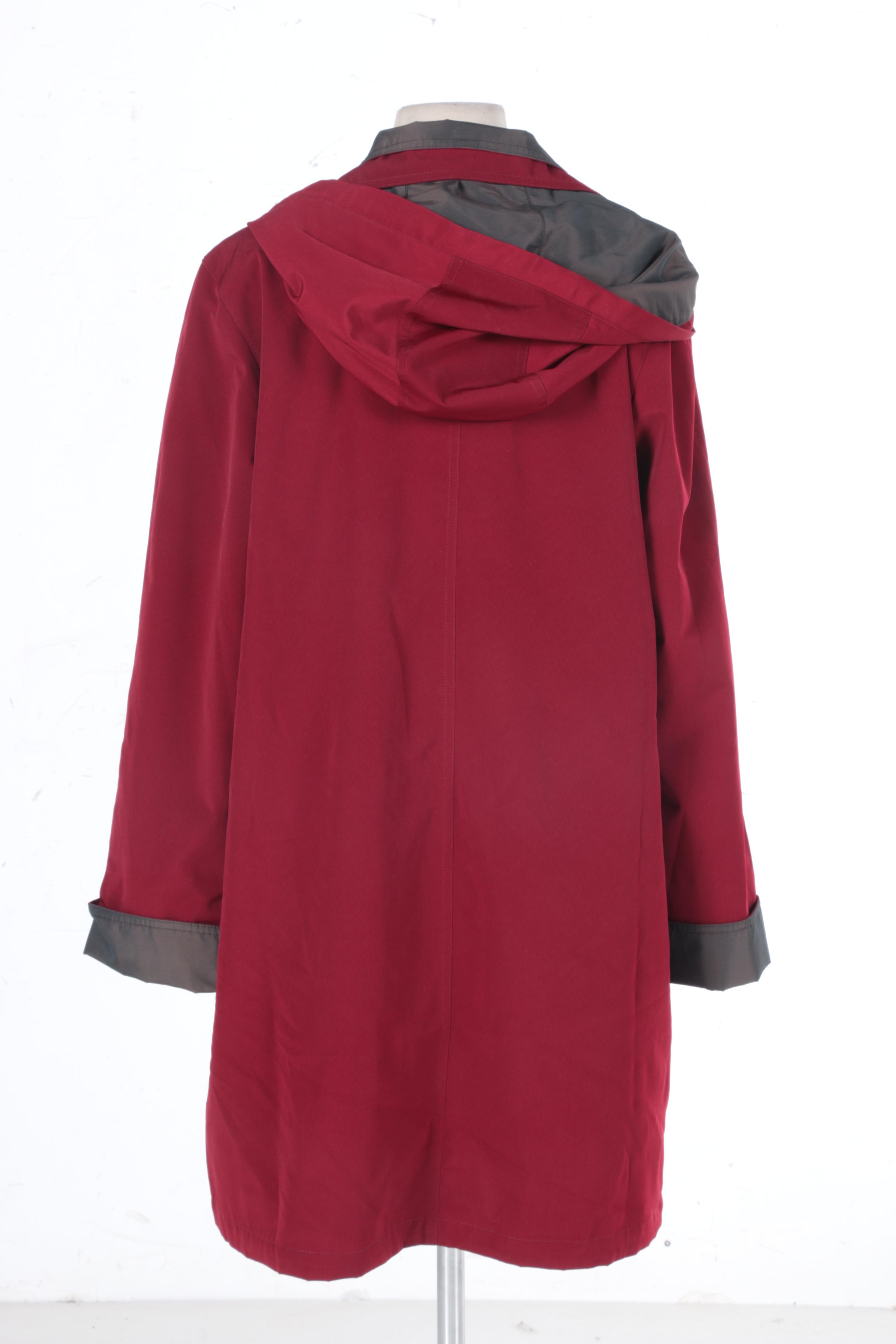 Gallery Petite Red Rain Coat