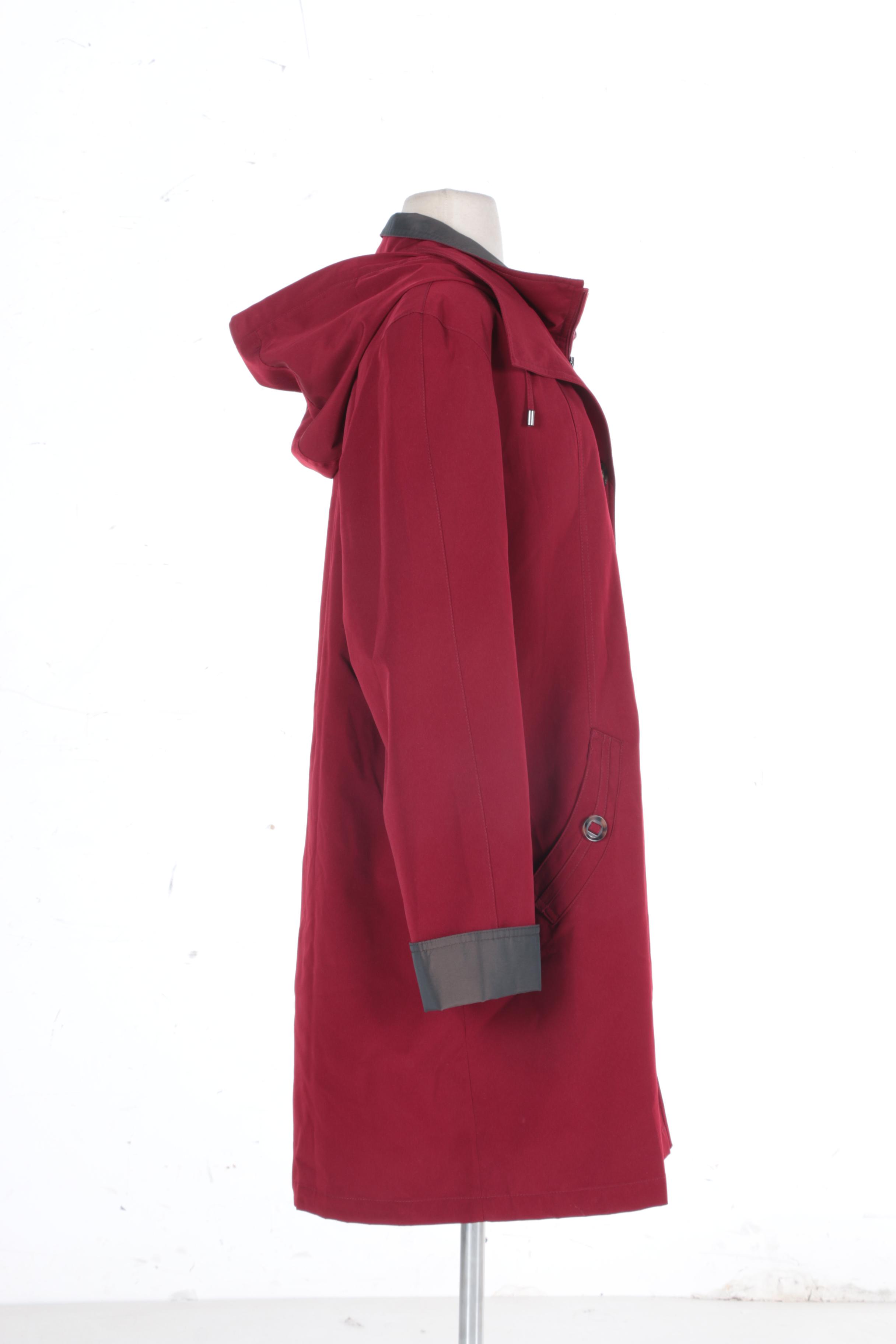 Gallery Petite Red Rain Coat