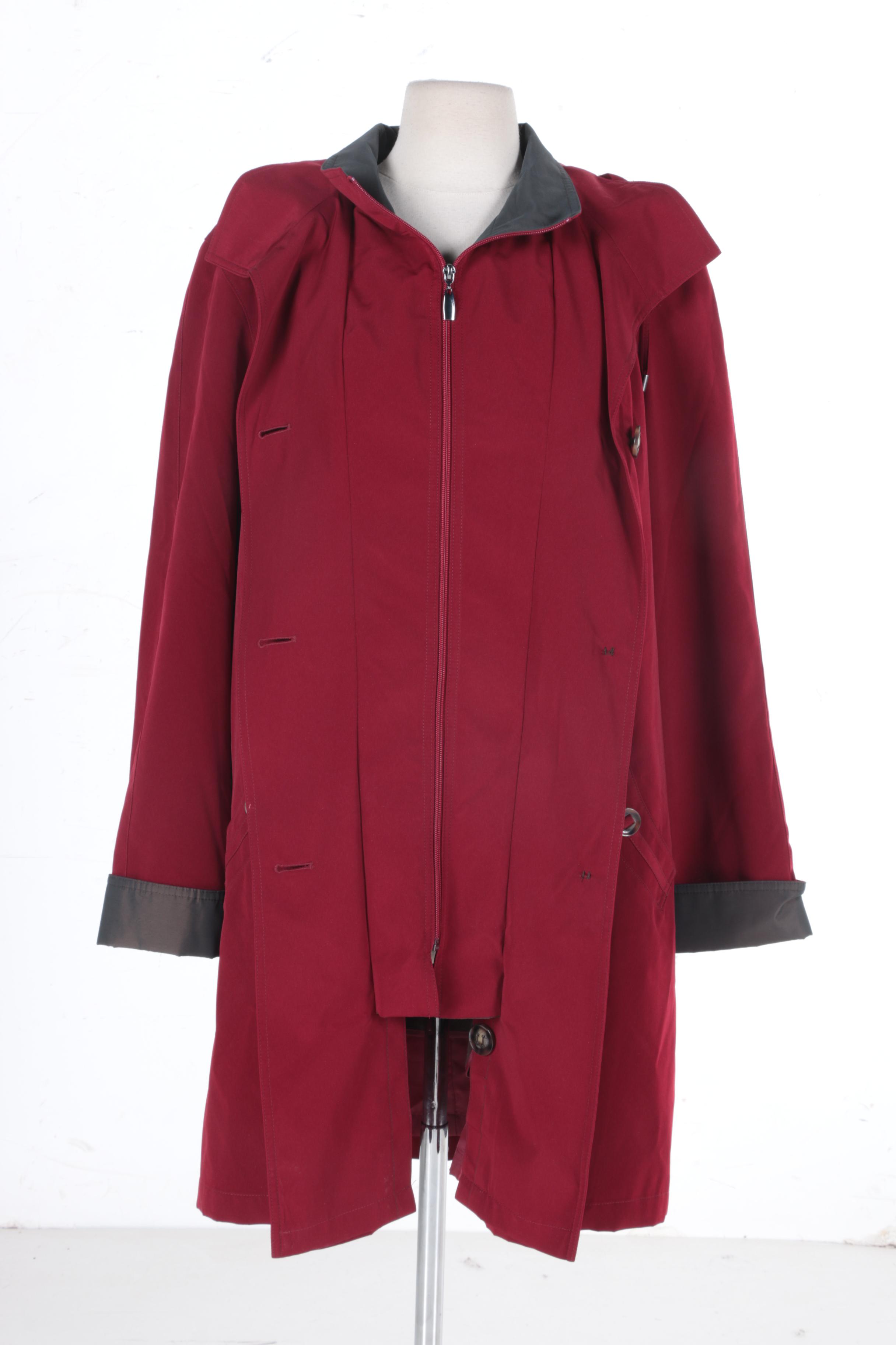 Gallery Petite Red Rain Coat