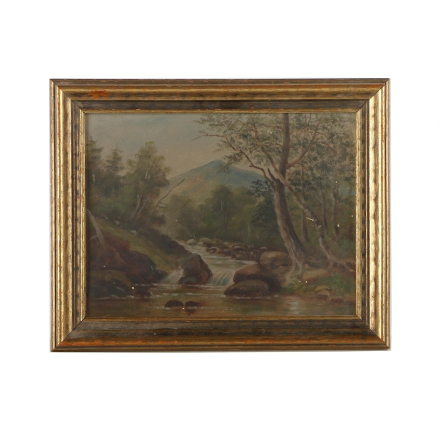E. W. Parkhurst Oil Painting on Academy Board of Landscape