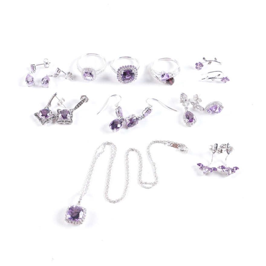 Sterling Silver and Amethyst Jewelry Assortment