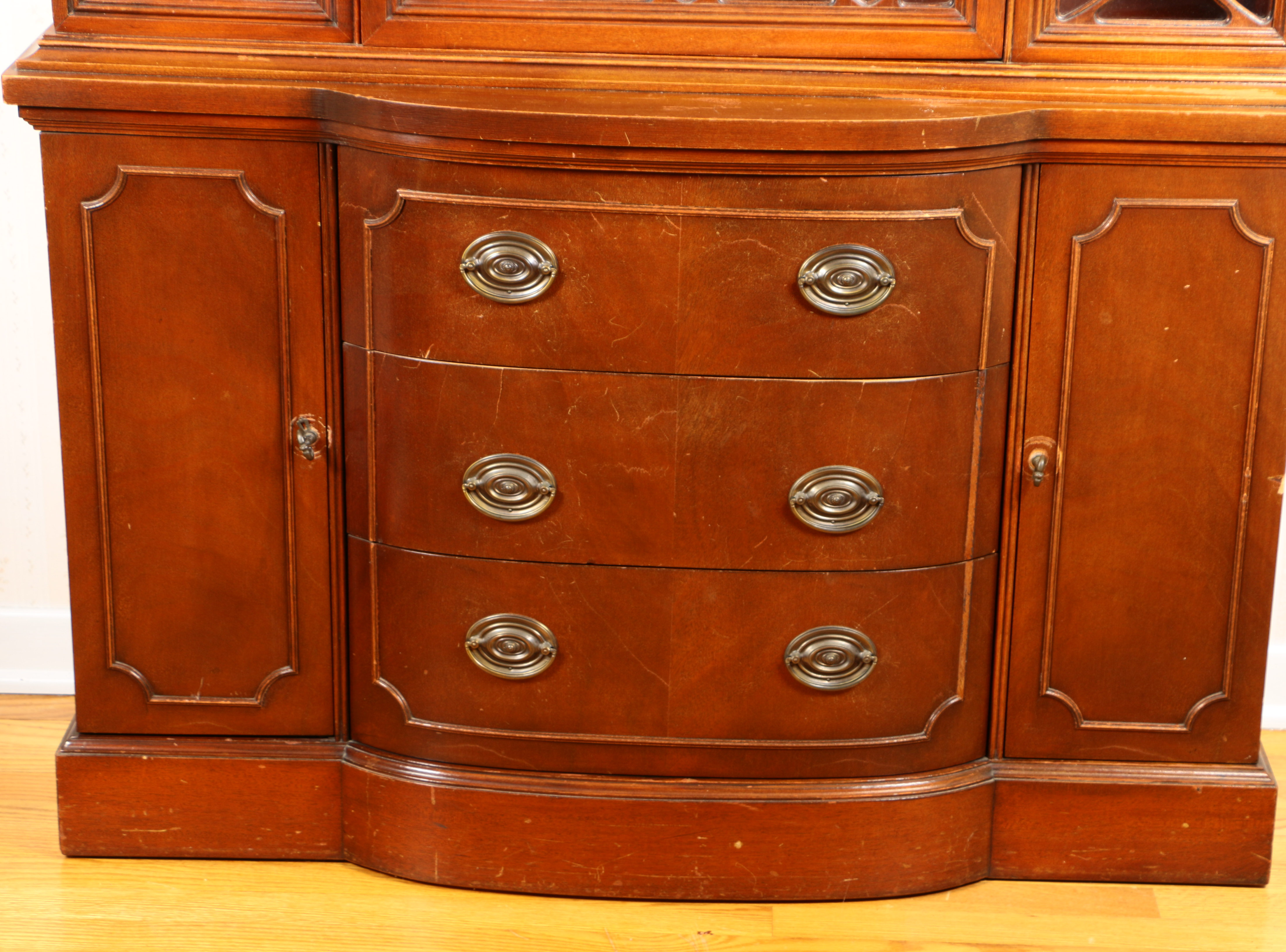 Federal Style Bowfront China Cabinet