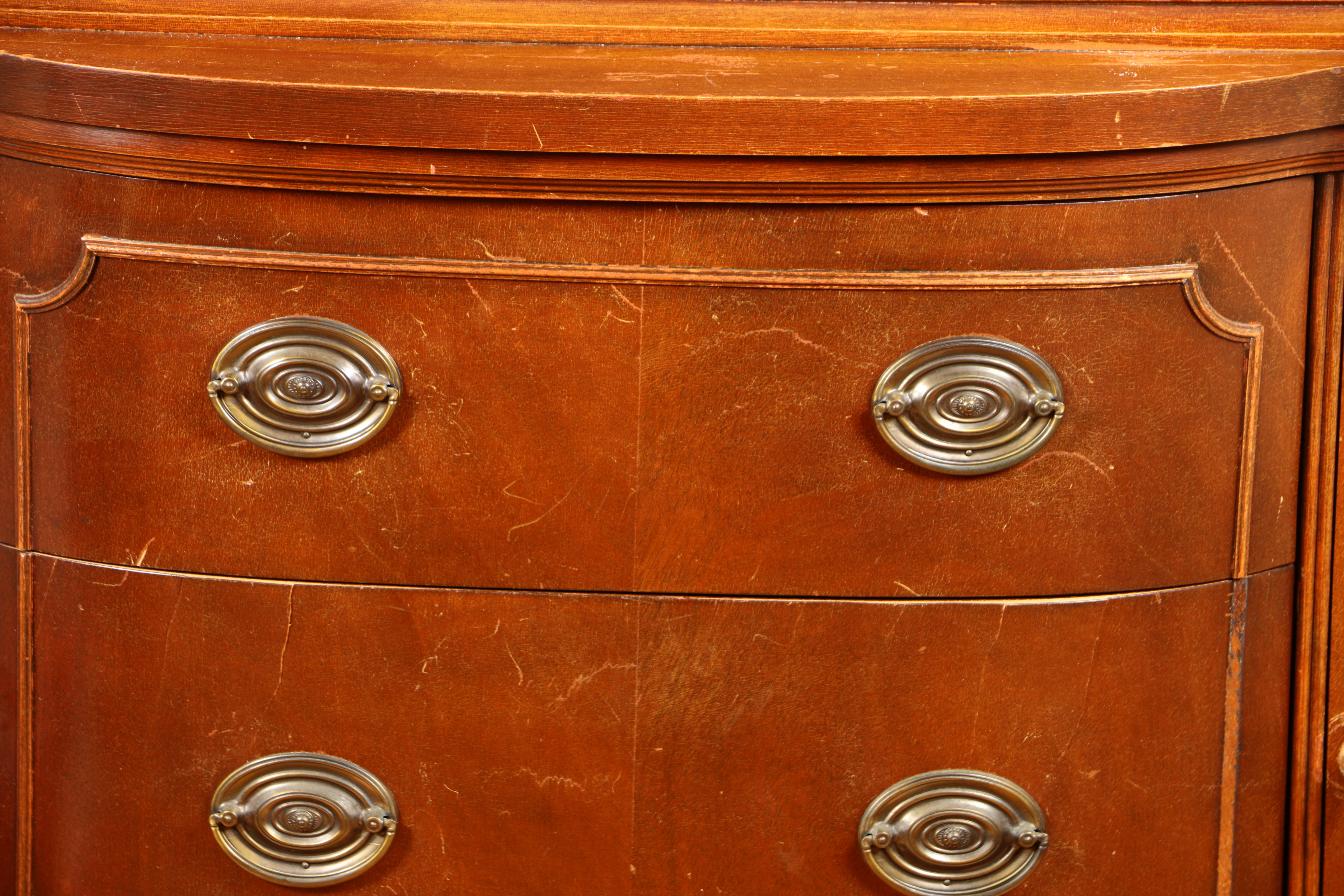 Federal Style Bowfront China Cabinet