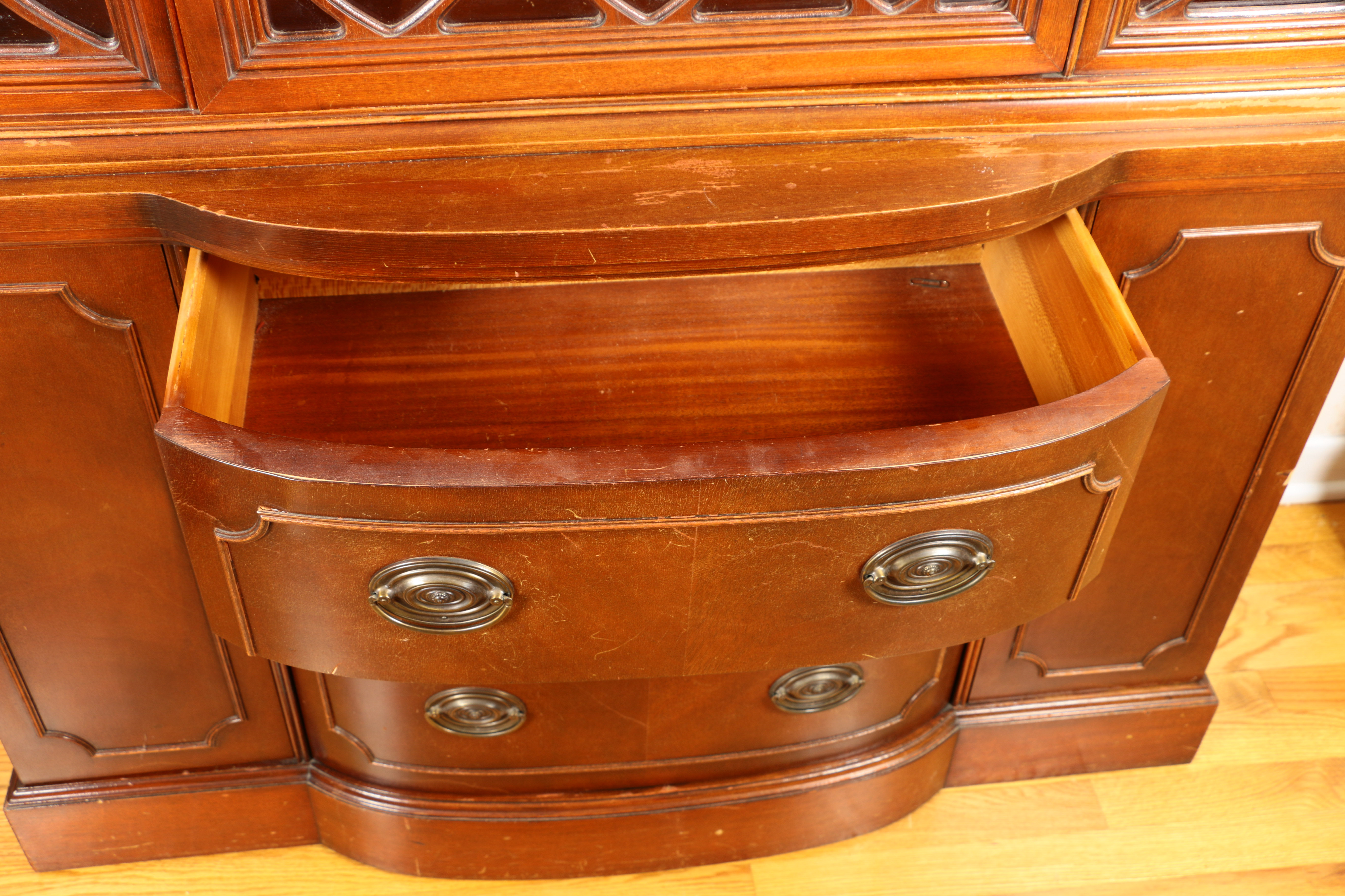 Federal Style Bowfront China Cabinet