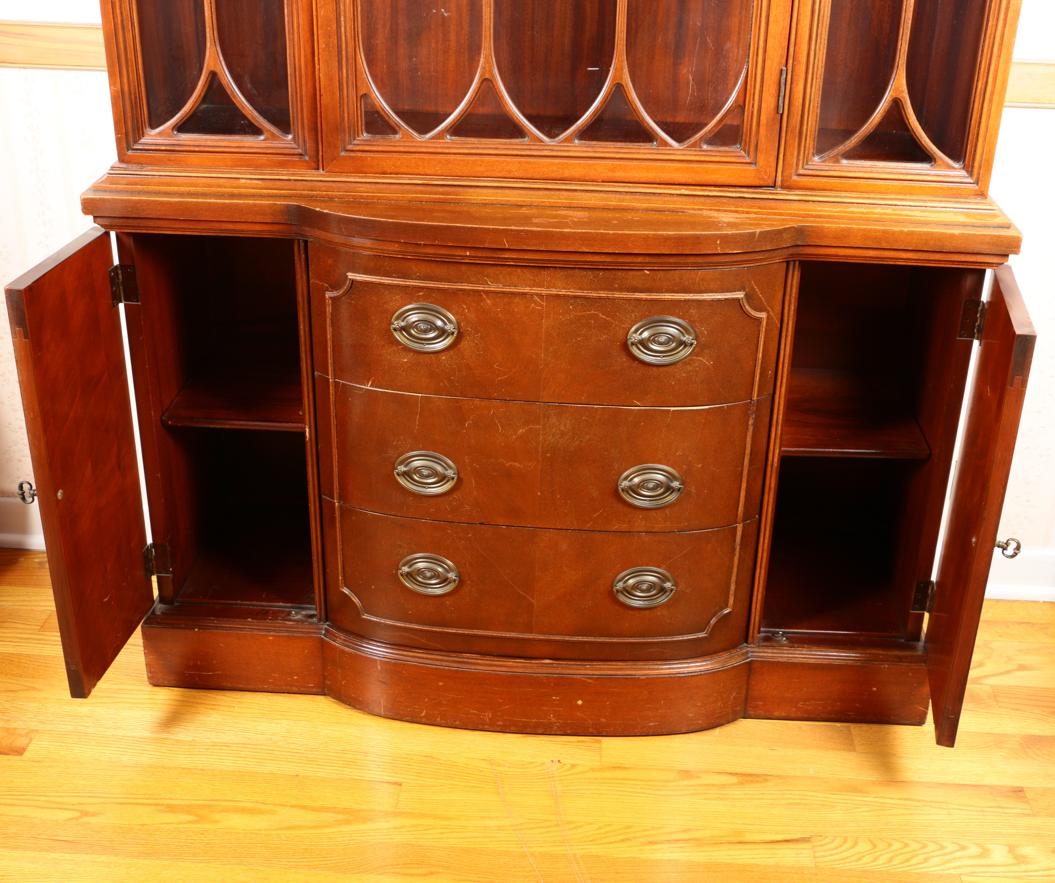 Federal Style Bowfront China Cabinet