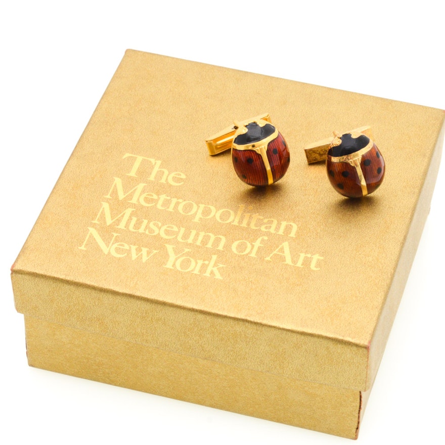 Metropolitan Museum of Art Sterling Silver Ladybug Cuff Links