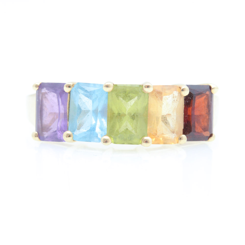 14K Yellow Gold and Gemstone Ring