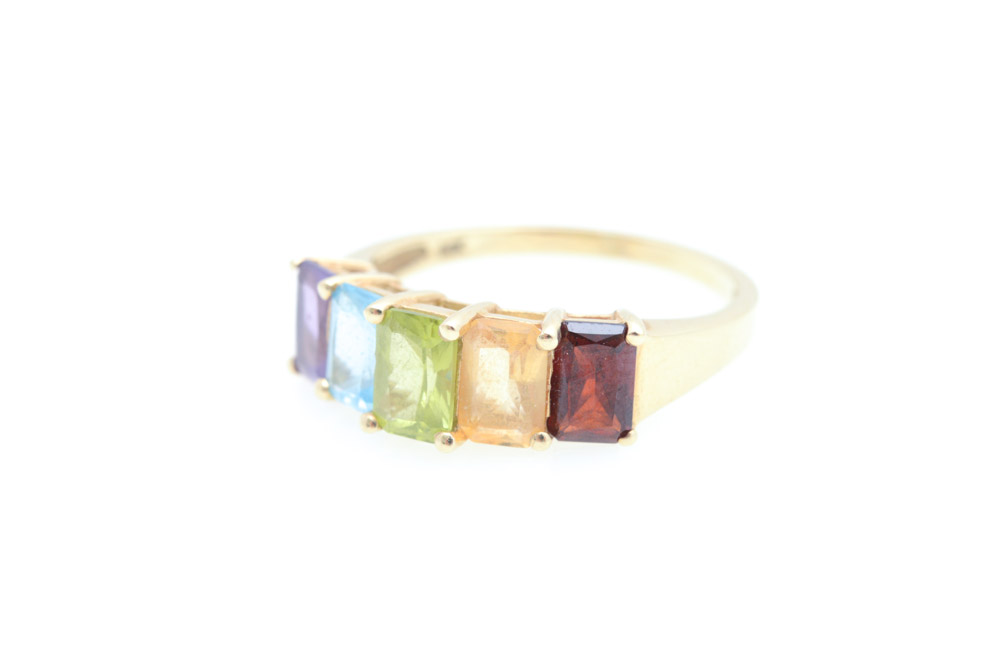 14K Yellow Gold and Gemstone Ring