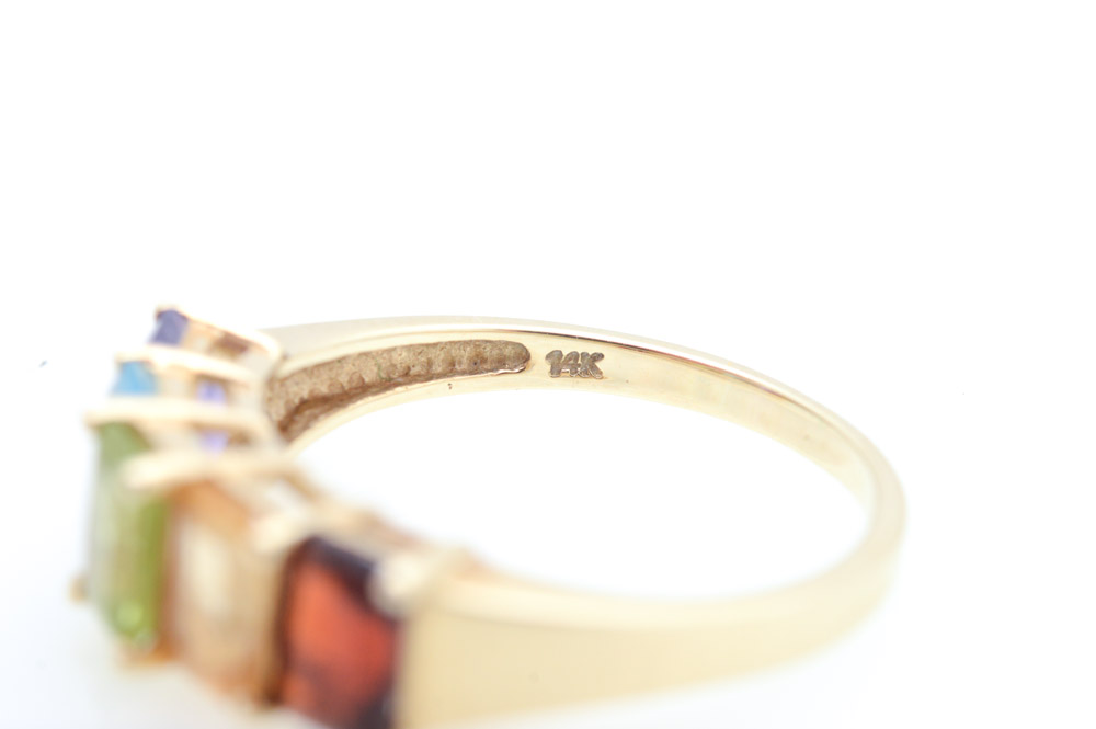 14K Yellow Gold and Gemstone Ring