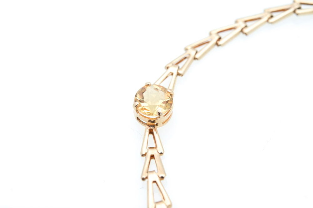 14K Yellow Gold and Gemstone Bracelet