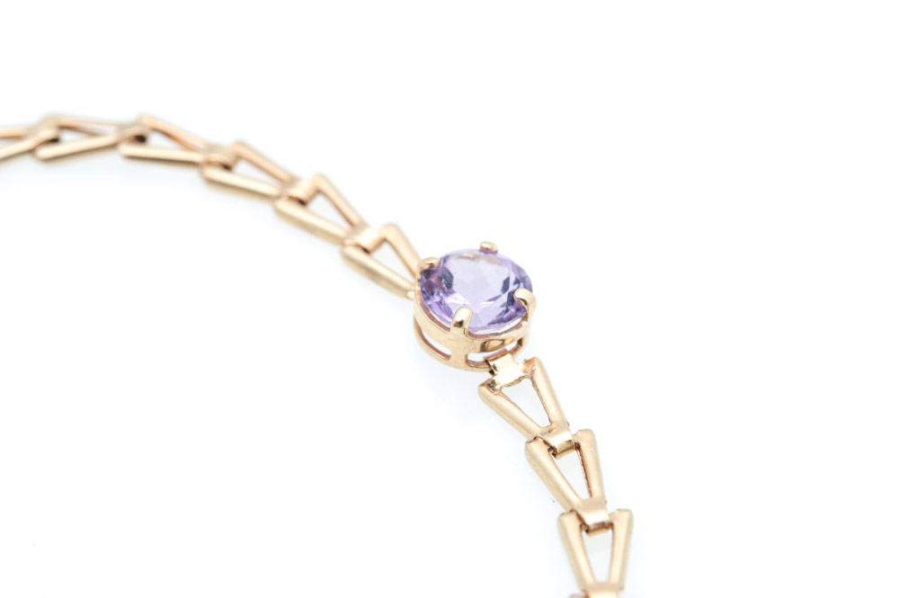 14K Yellow Gold and Gemstone Bracelet