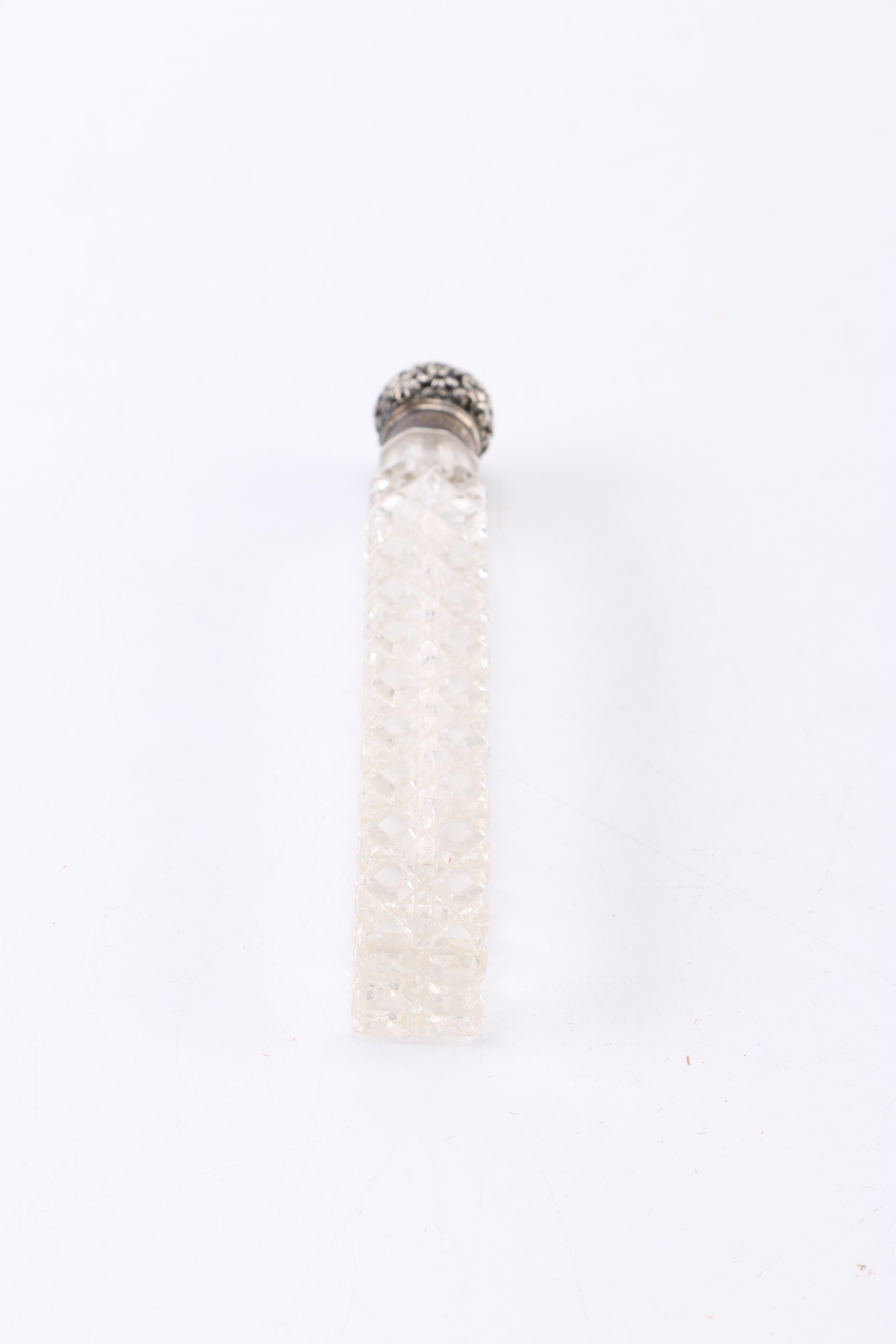 Vintage Glass Perfume Bottles With Sterling Silver Lids