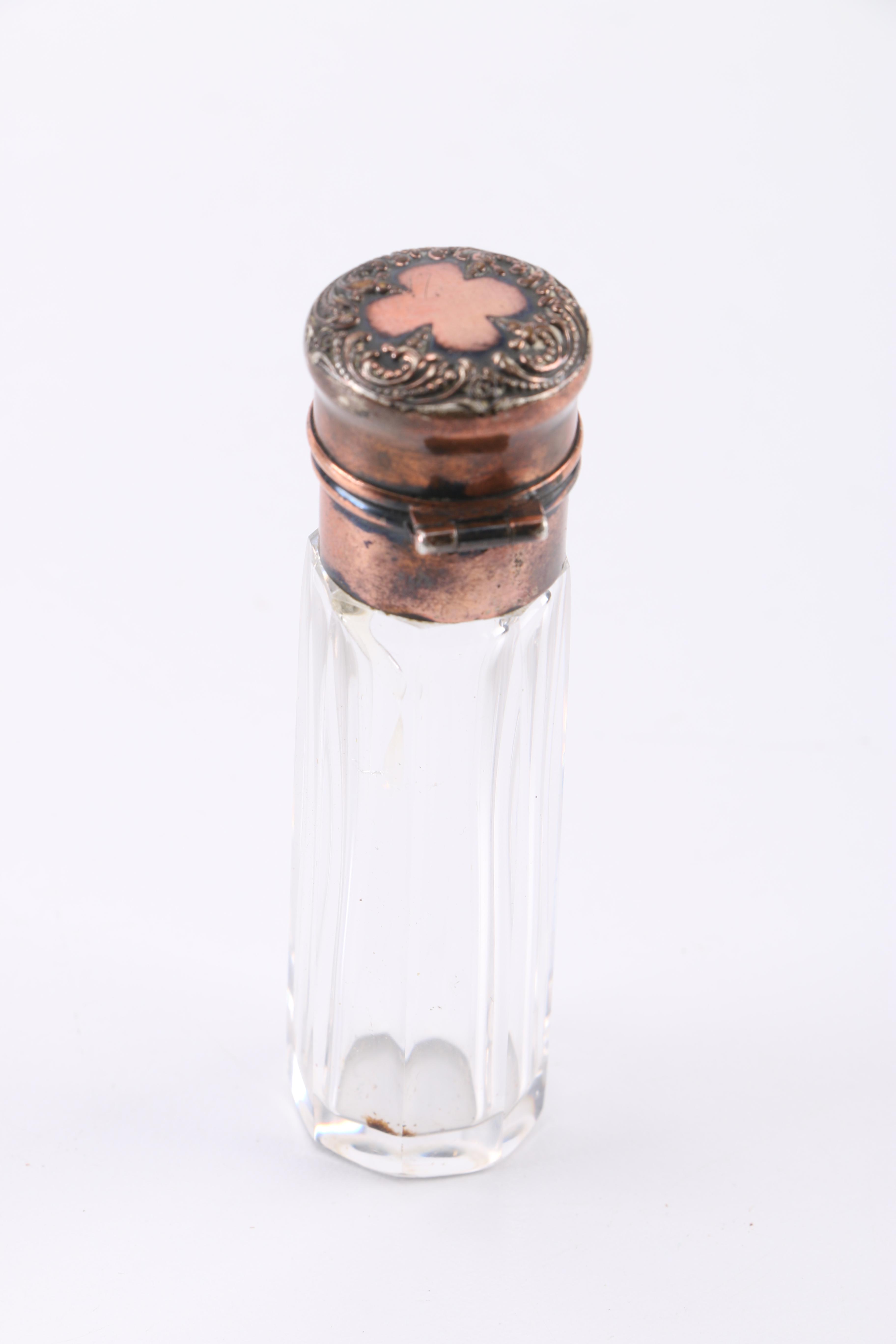 Vintage Glass Perfume Bottles With Sterling Silver Lids