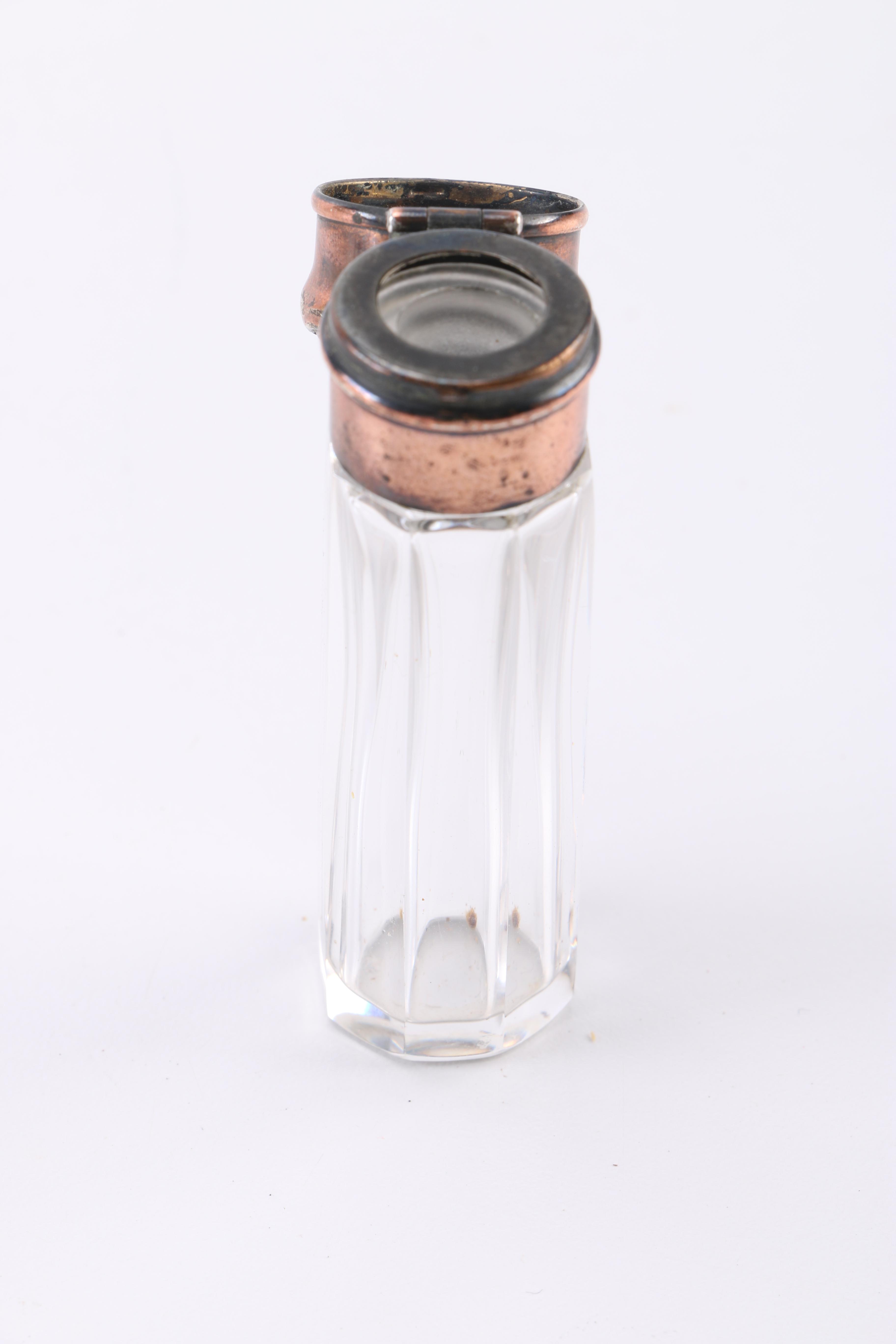 Vintage Glass Perfume Bottles With Sterling Silver Lids