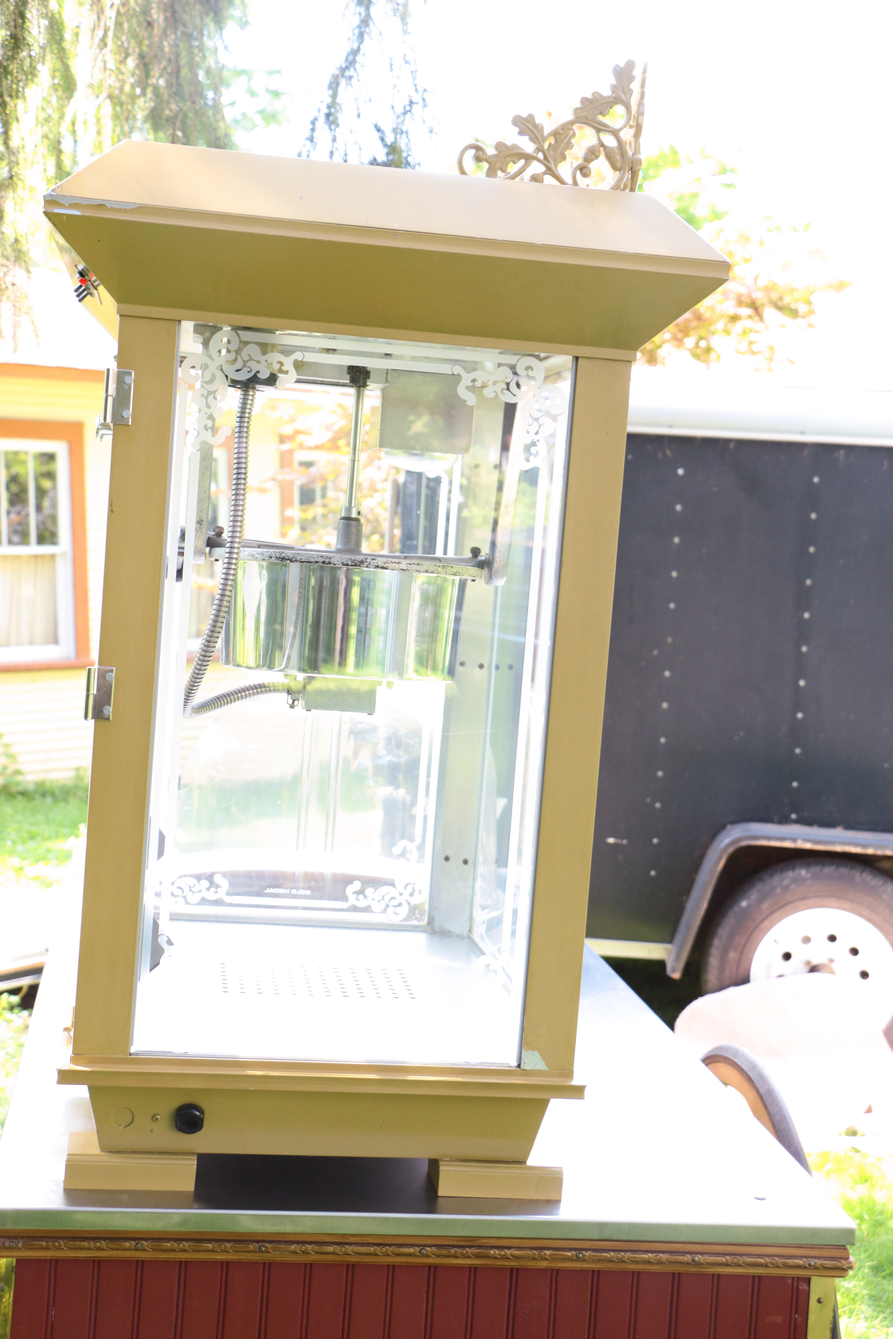 Handmade Popcorn Cart, Popcorn Machine, and Supplies