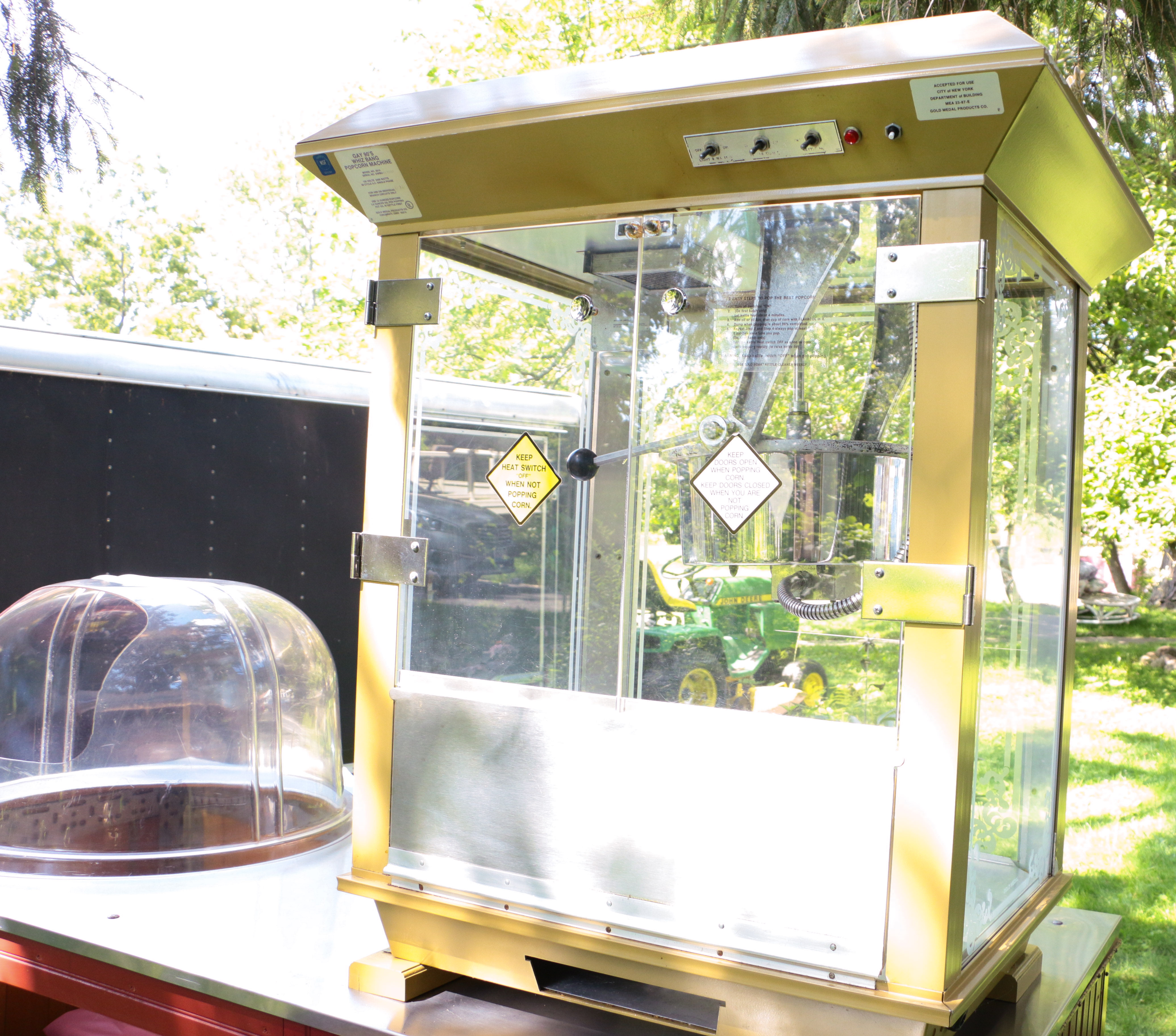 Handmade Popcorn Cart, Popcorn Machine, and Supplies