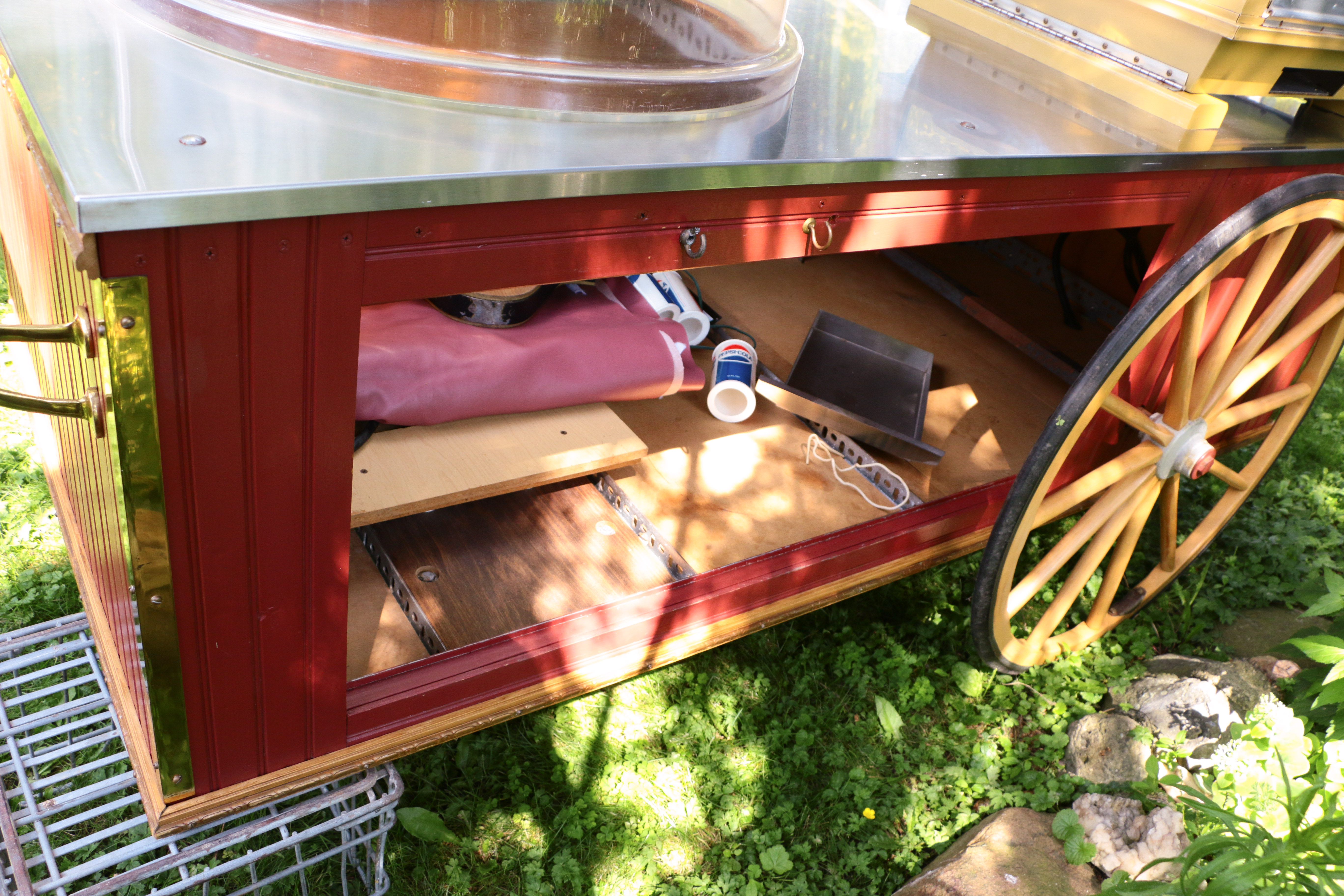 Handmade Popcorn Cart, Popcorn Machine, and Supplies