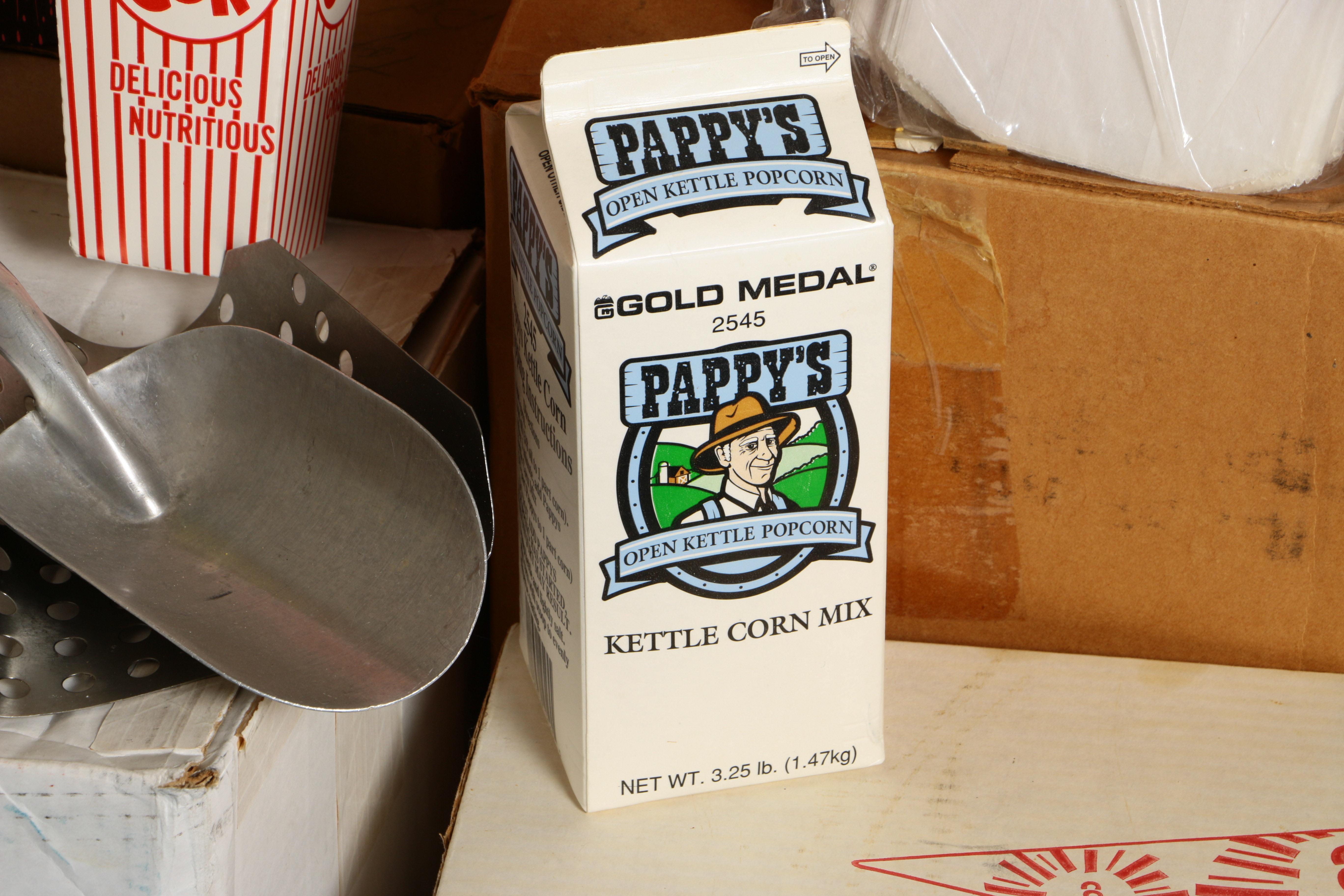 Handmade Popcorn Cart, Popcorn Machine, and Supplies