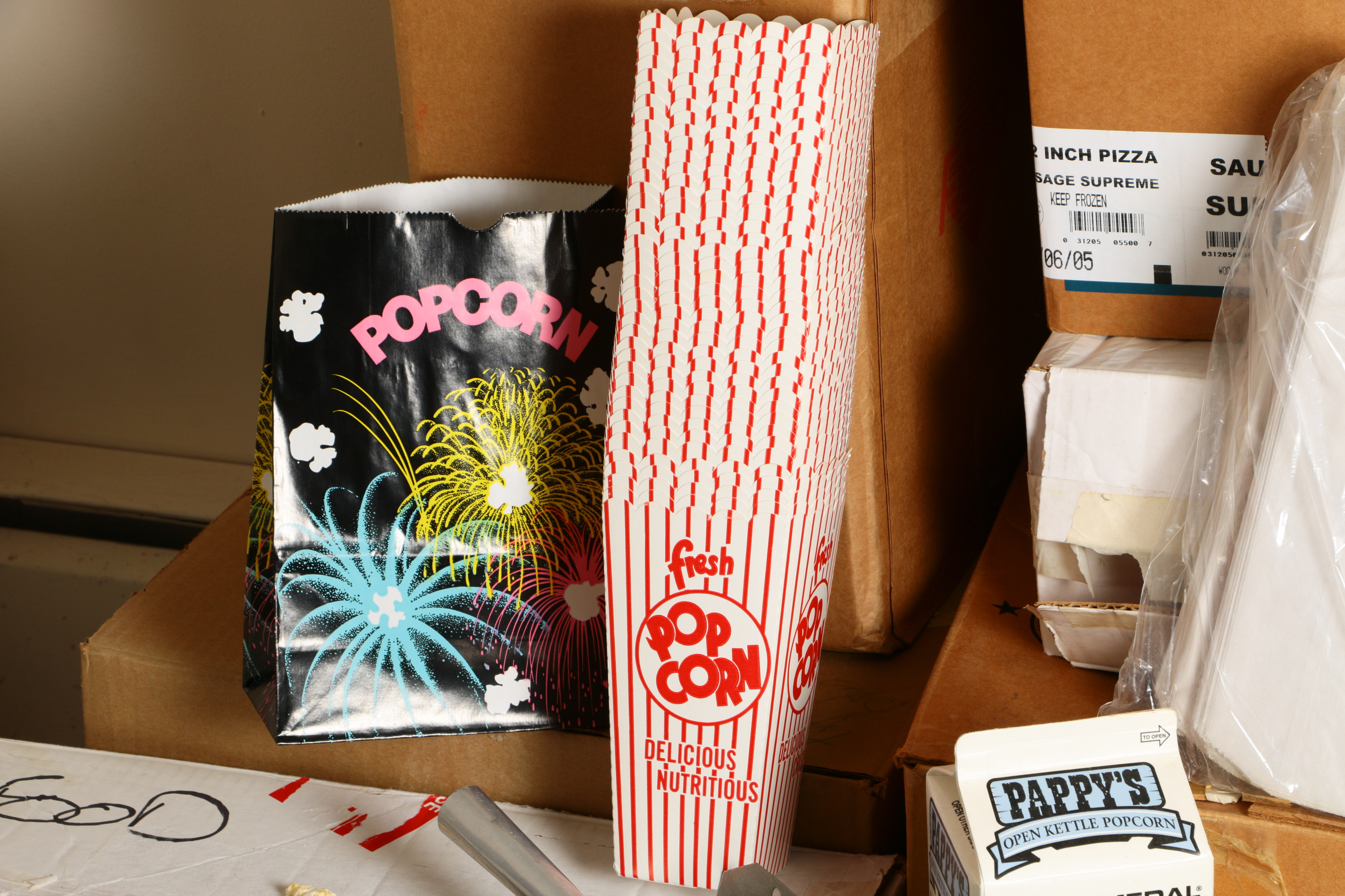 Handmade Popcorn Cart, Popcorn Machine, and Supplies