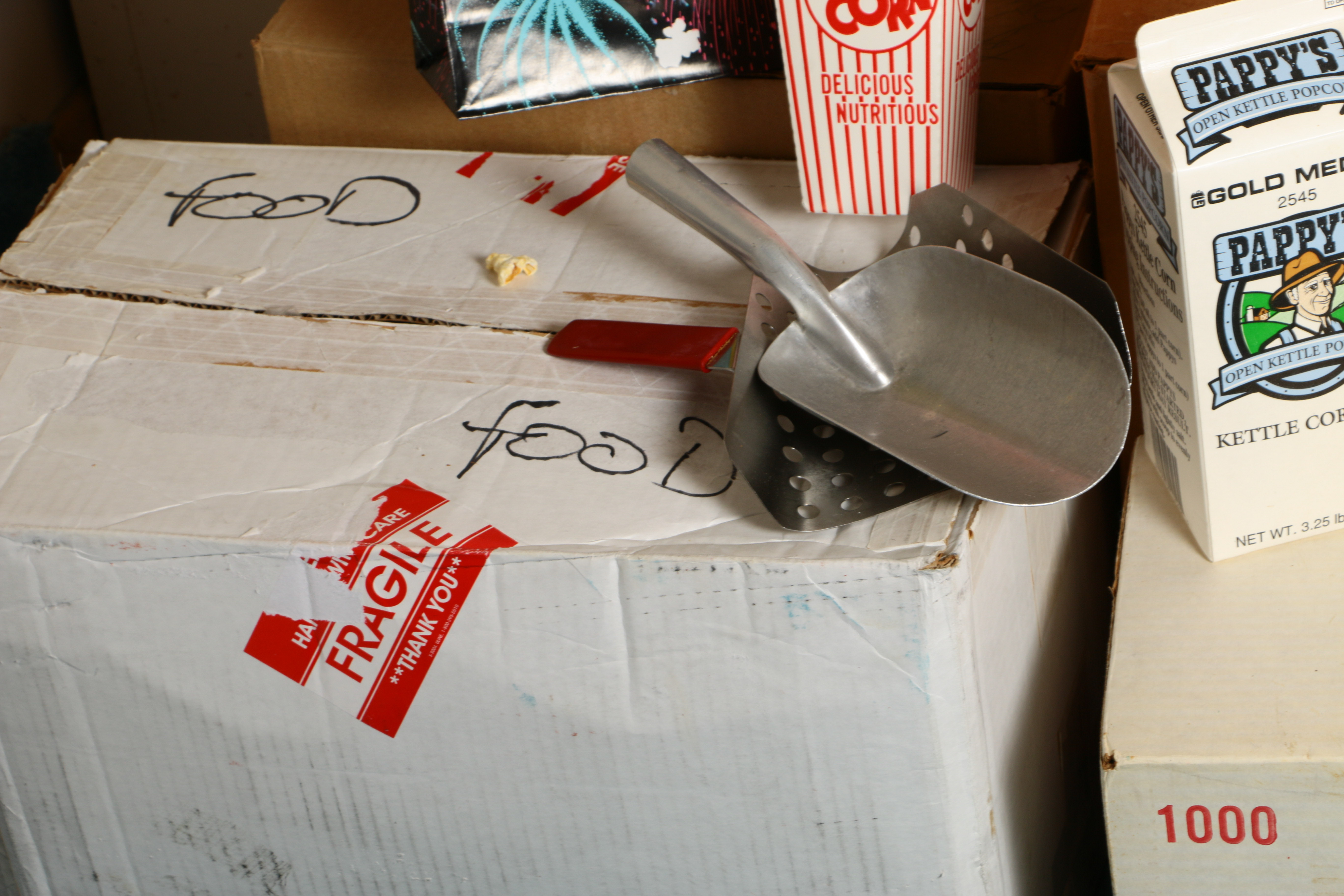 Handmade Popcorn Cart, Popcorn Machine, and Supplies