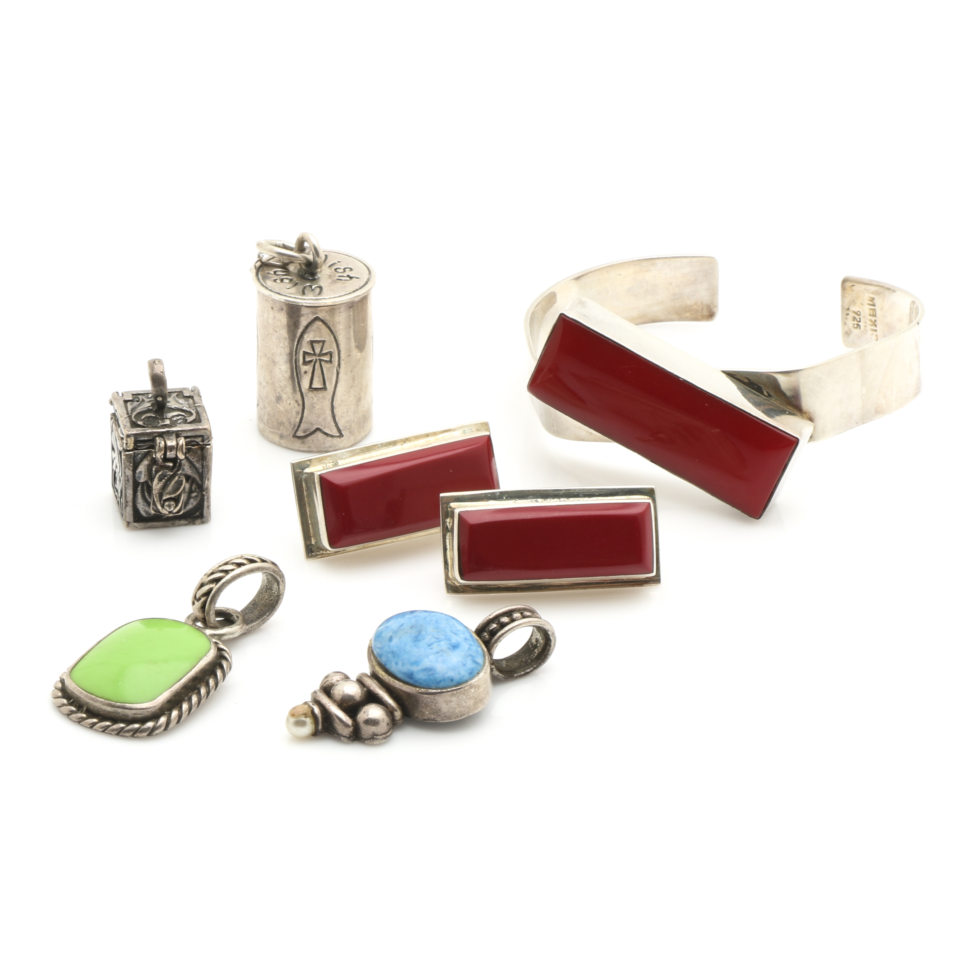 Sterling Bracelet and Pendants Including Demi Parure