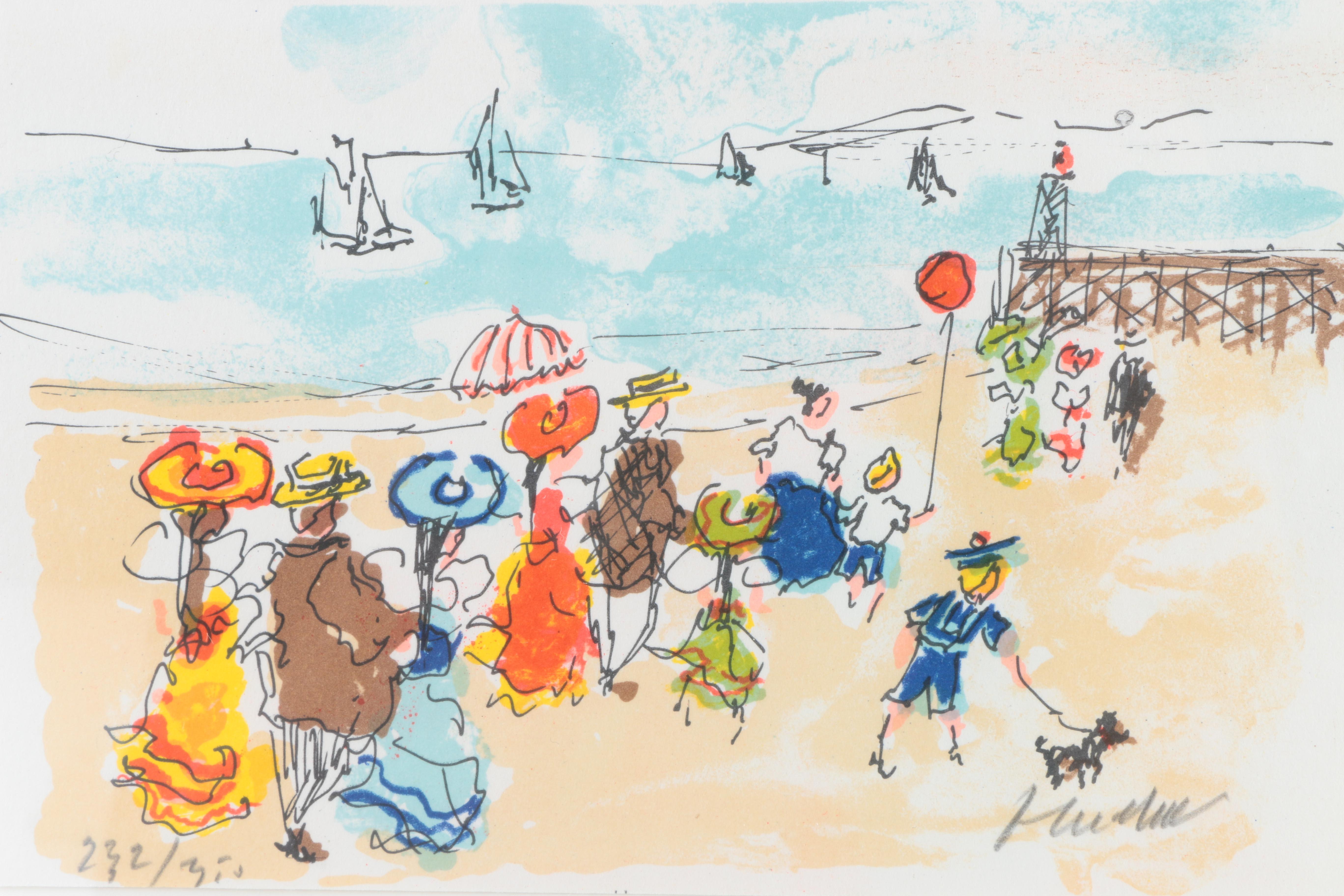 Urbain Huchet Limited Edition Lithograph "The Beach"