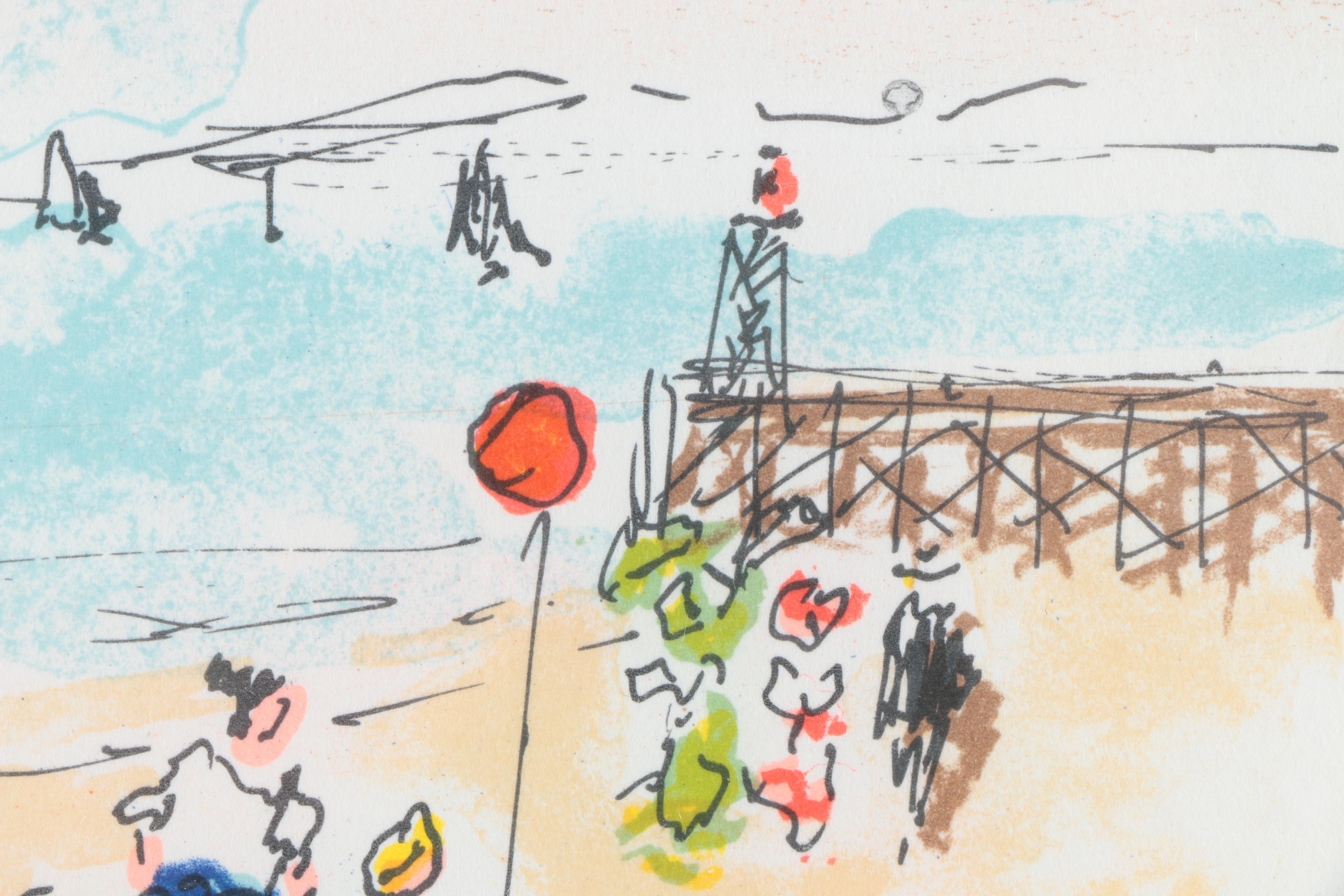 Urbain Huchet Limited Edition Lithograph "The Beach"