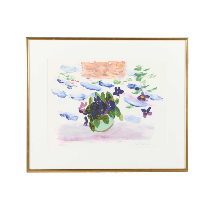 Limited Edition Lithograph of Flowers After Thage Nordholm