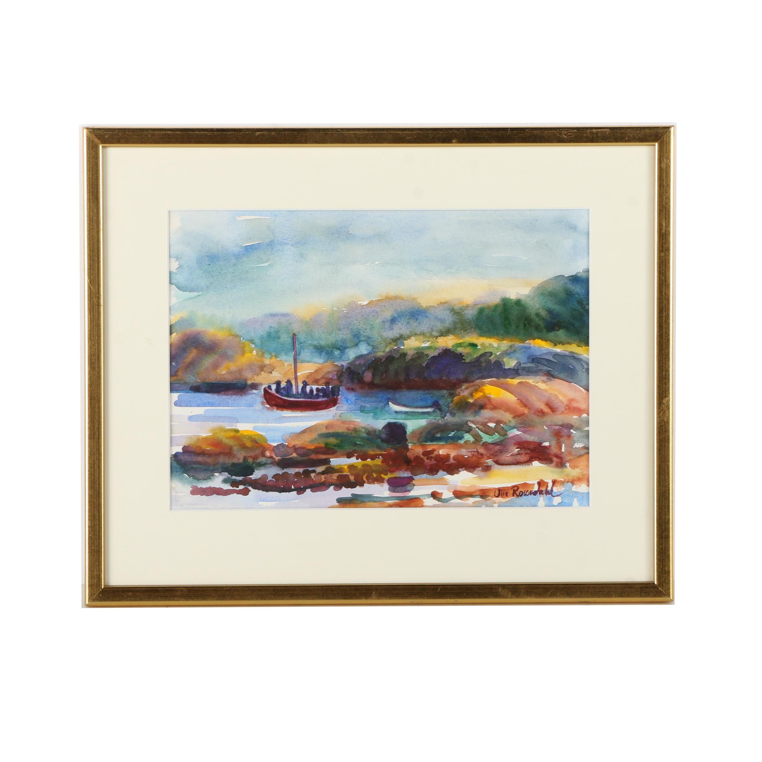 Ulla Rosendahl Watercolor of a Coastline