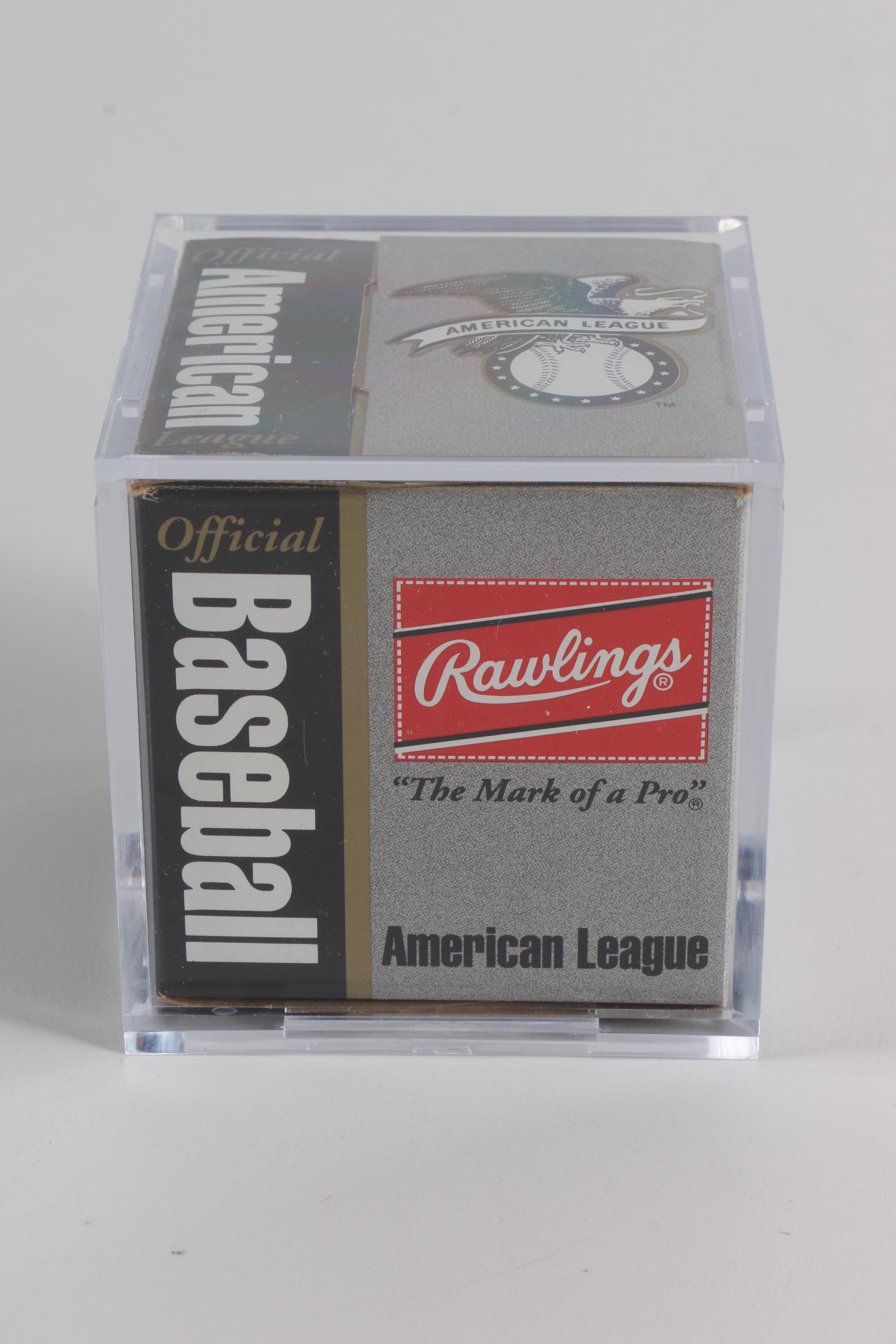 Collection of Commemorative Baseballs with Display Cases